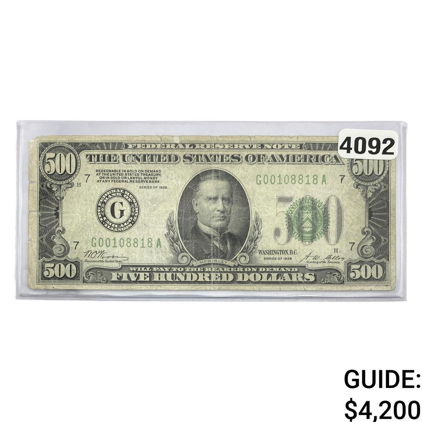 1928 $500 U.S. Federal Reserve Note Chicago 2 (1 of 2)