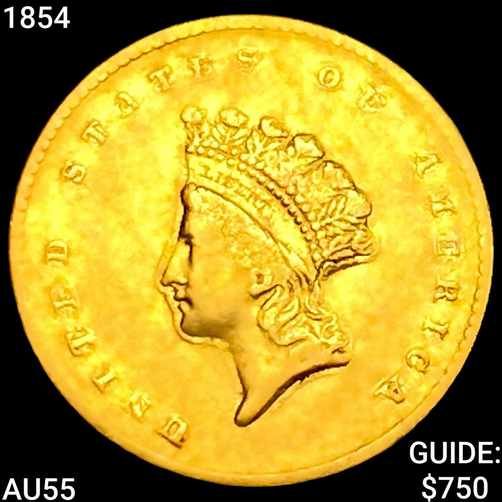 1854 Rare Gold Dollar HIGH GRADE (1 of 2)