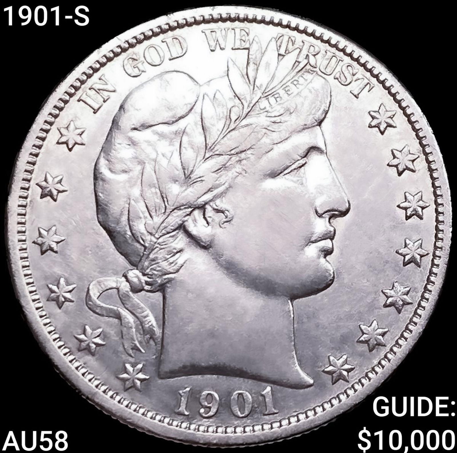 1901-S Barber Half Dollar CHOICE AU (1 of 2)