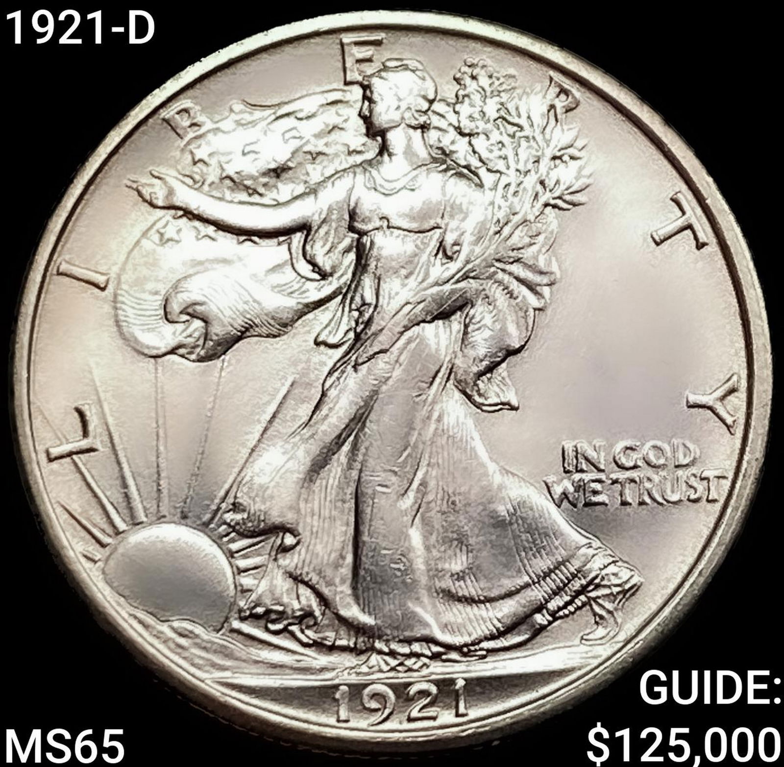 1921-D Walking Liberty Half Dollar GEM BU (1 of 2)