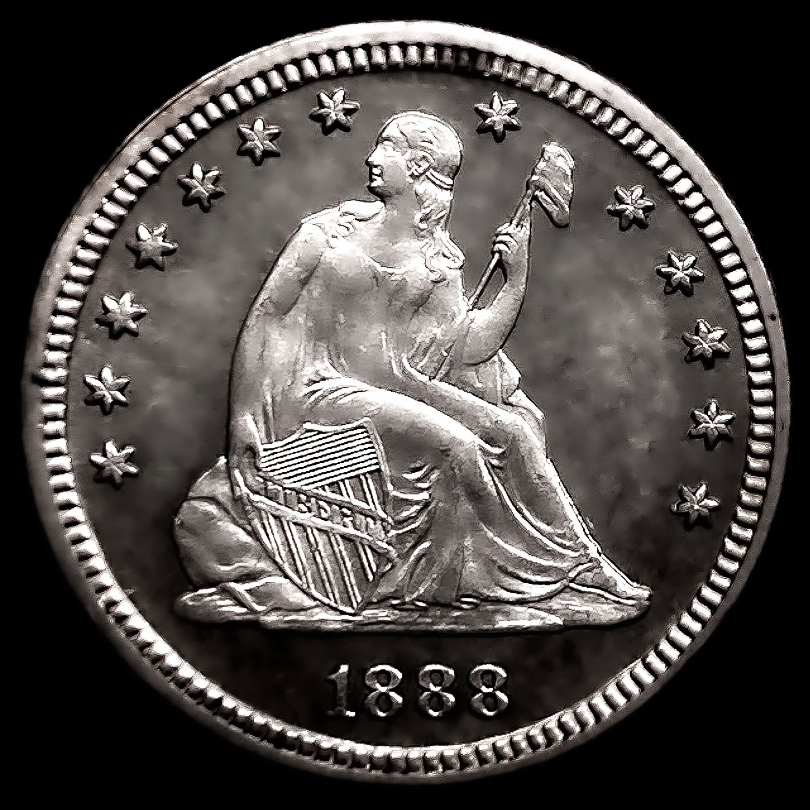 1888 Seated Liberty Quarter: 1888 Seated Liberty Quarter