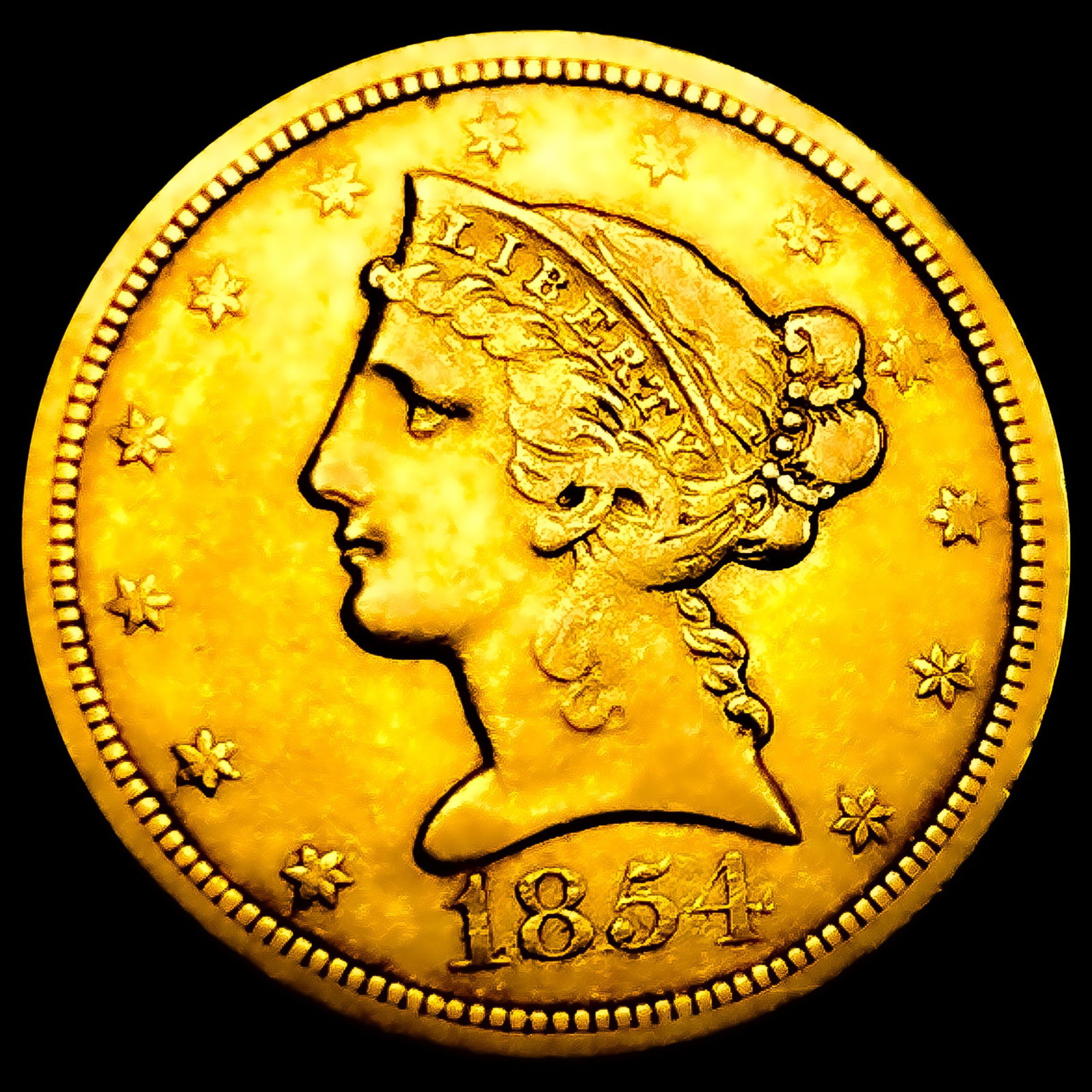 1854-O $5 Gold Half Eagle (1 of 2)