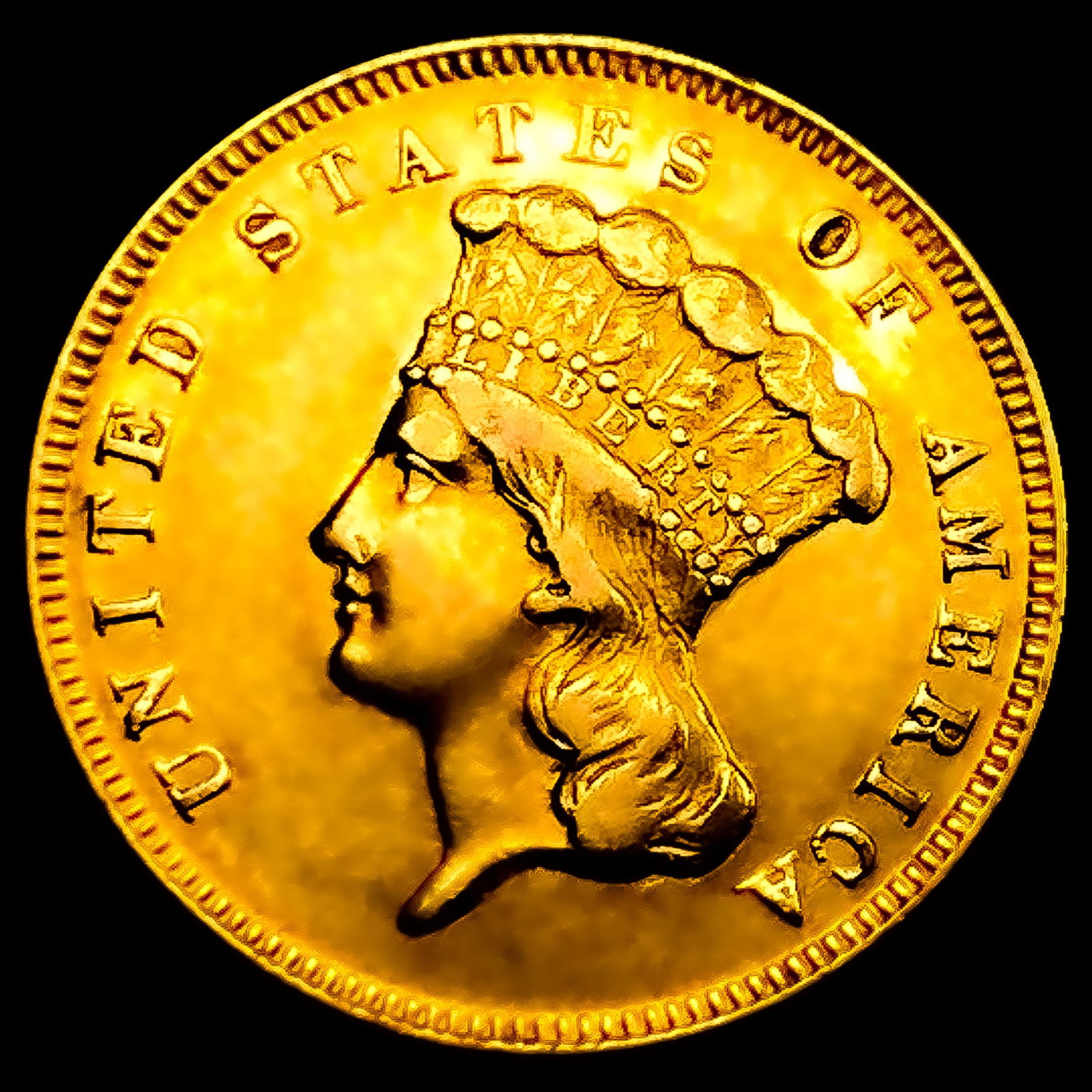 1871 $3 Gold Piece (1 of 2)