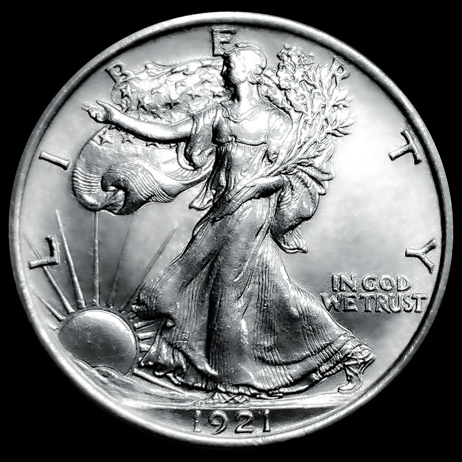 1921 Walking Liberty Half Dollar (1 of 2)