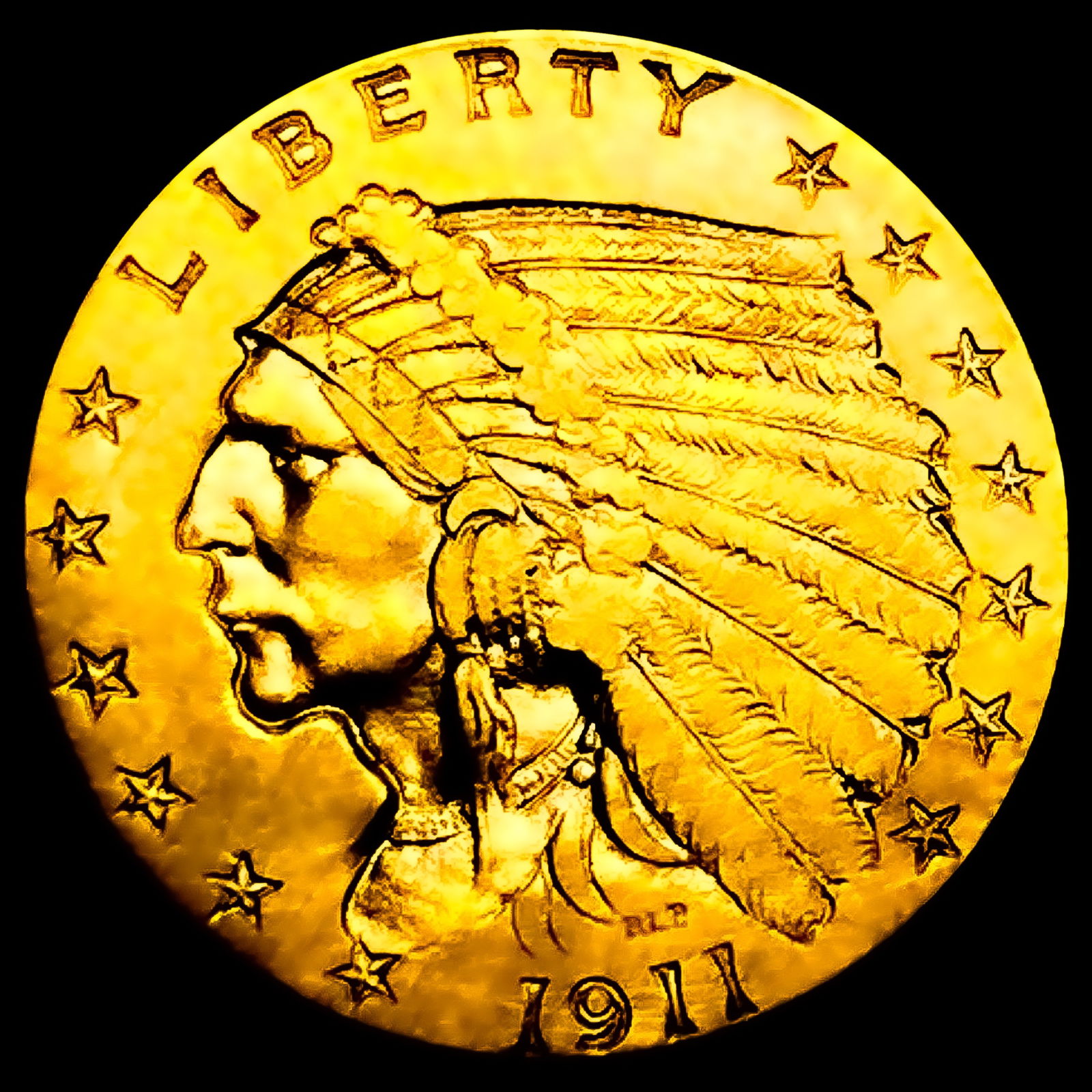 1911-D Weak D $2.50 Gold Quarter Eagle (1 of 2)