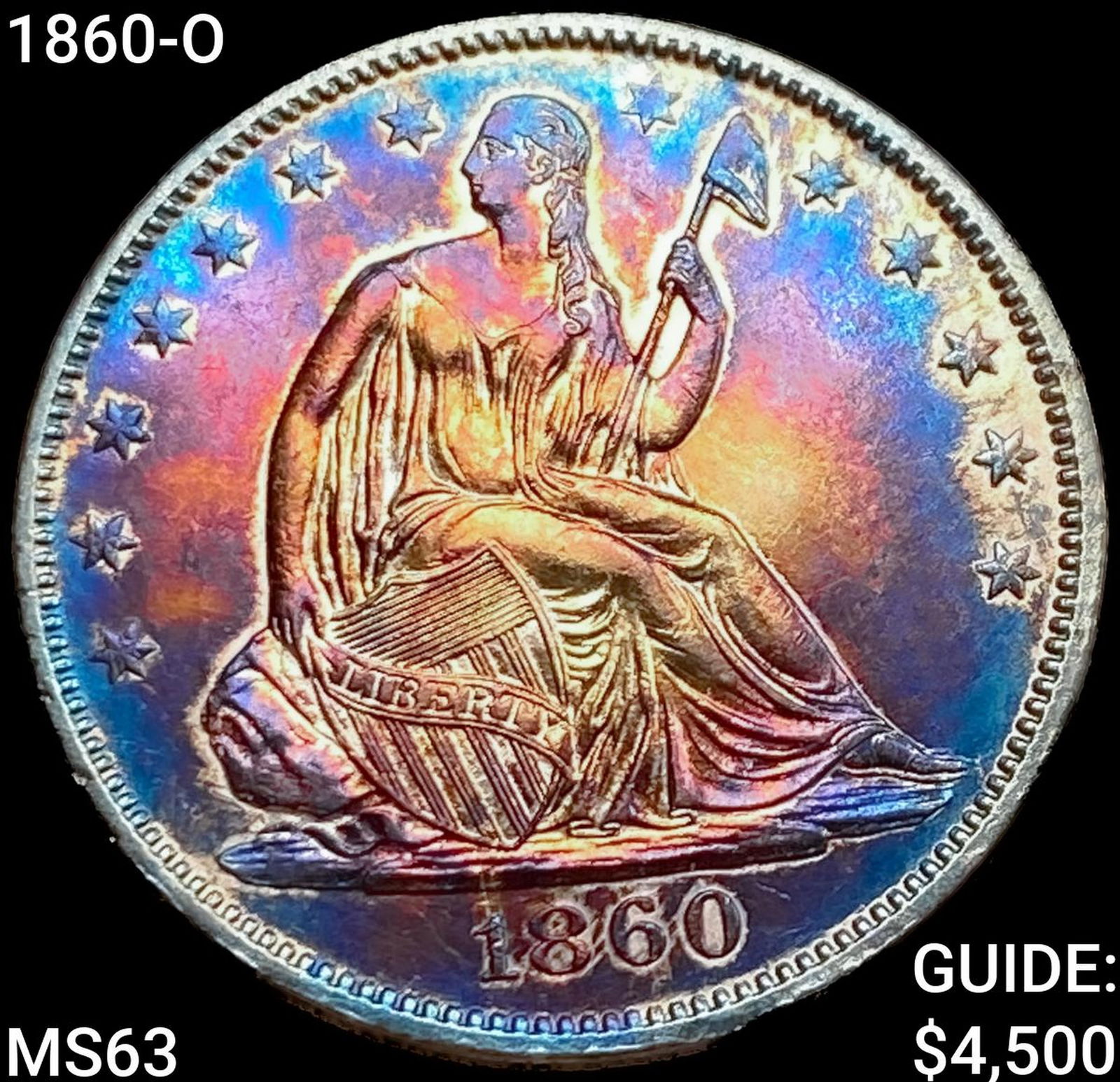 1860-O Seated Liberty Half Dollar CHOICE BU: 1860-O Seated Liberty Half Dollar CHOICE BU