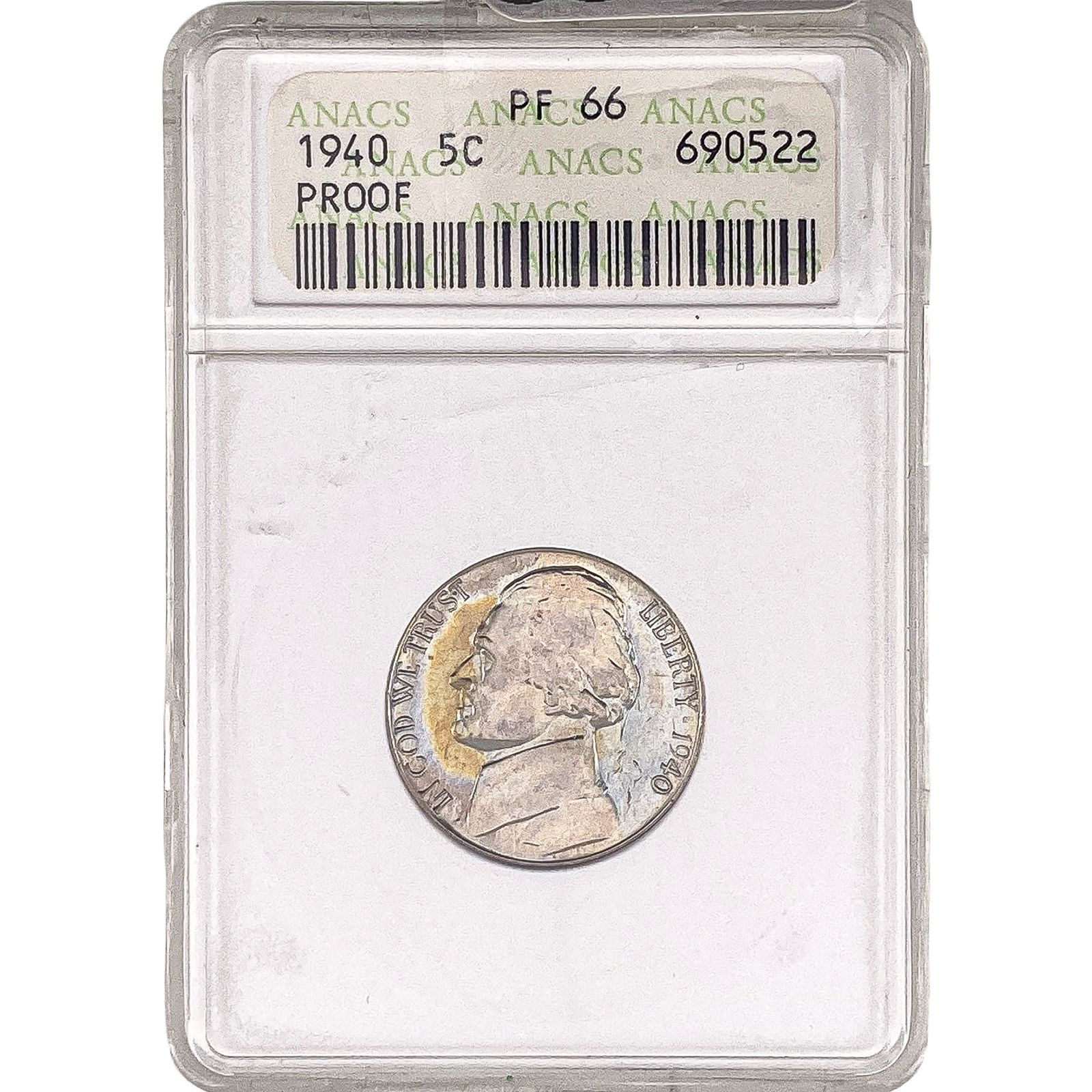 1940 Jefferson Nickel ANACS PF66 (1 of 2)