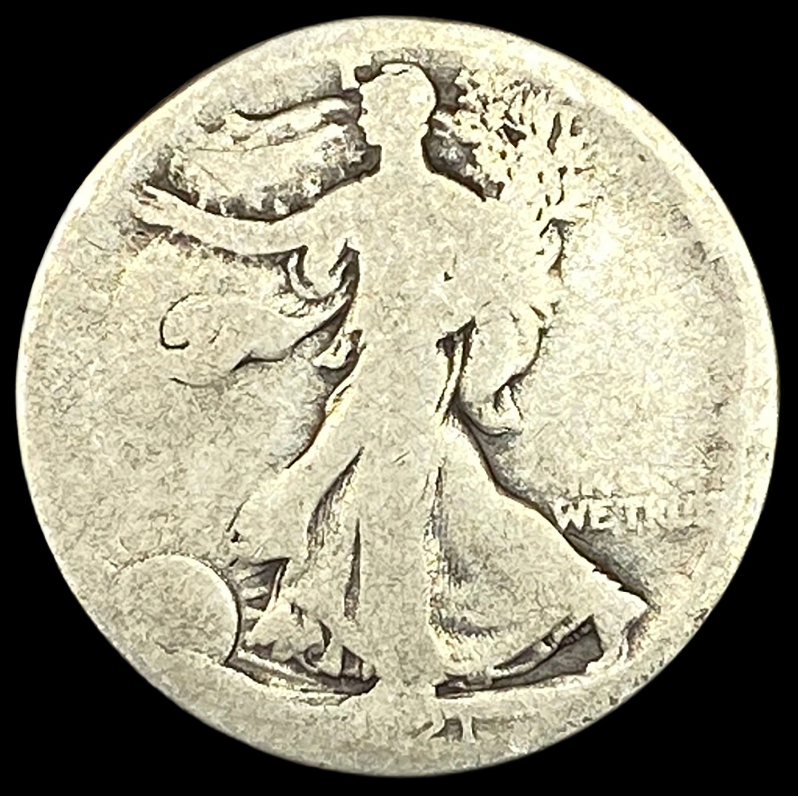 1921-D Silver Walking Liberty Half Dollar NICELY CIRCULATED: 1921-D Silver Walking Liberty Half Dollar NICELY CIRCULATED