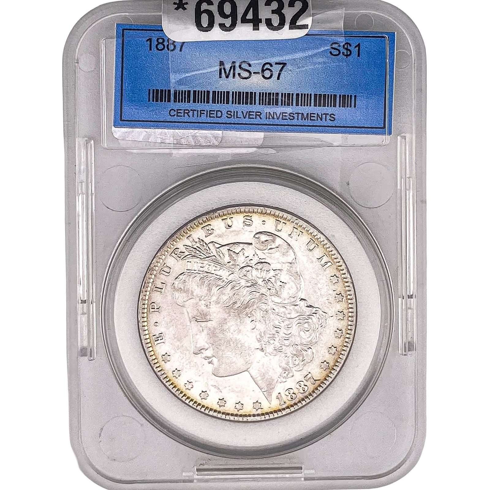 1887 Morgan Silver Dollar CSI MS67: 1887 Morgan Silver Dollar CSI MS67