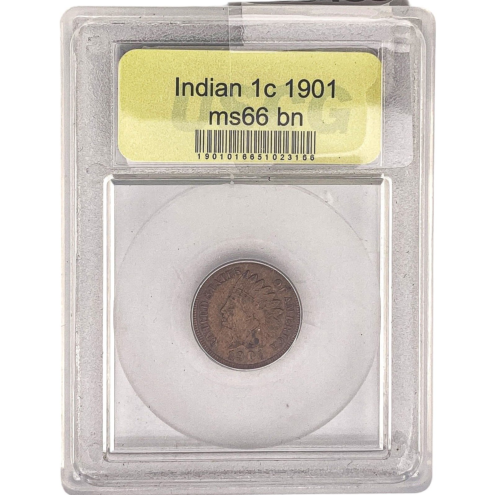 1901 Indian Head Cent USCG MS66 BN (1 of 2)