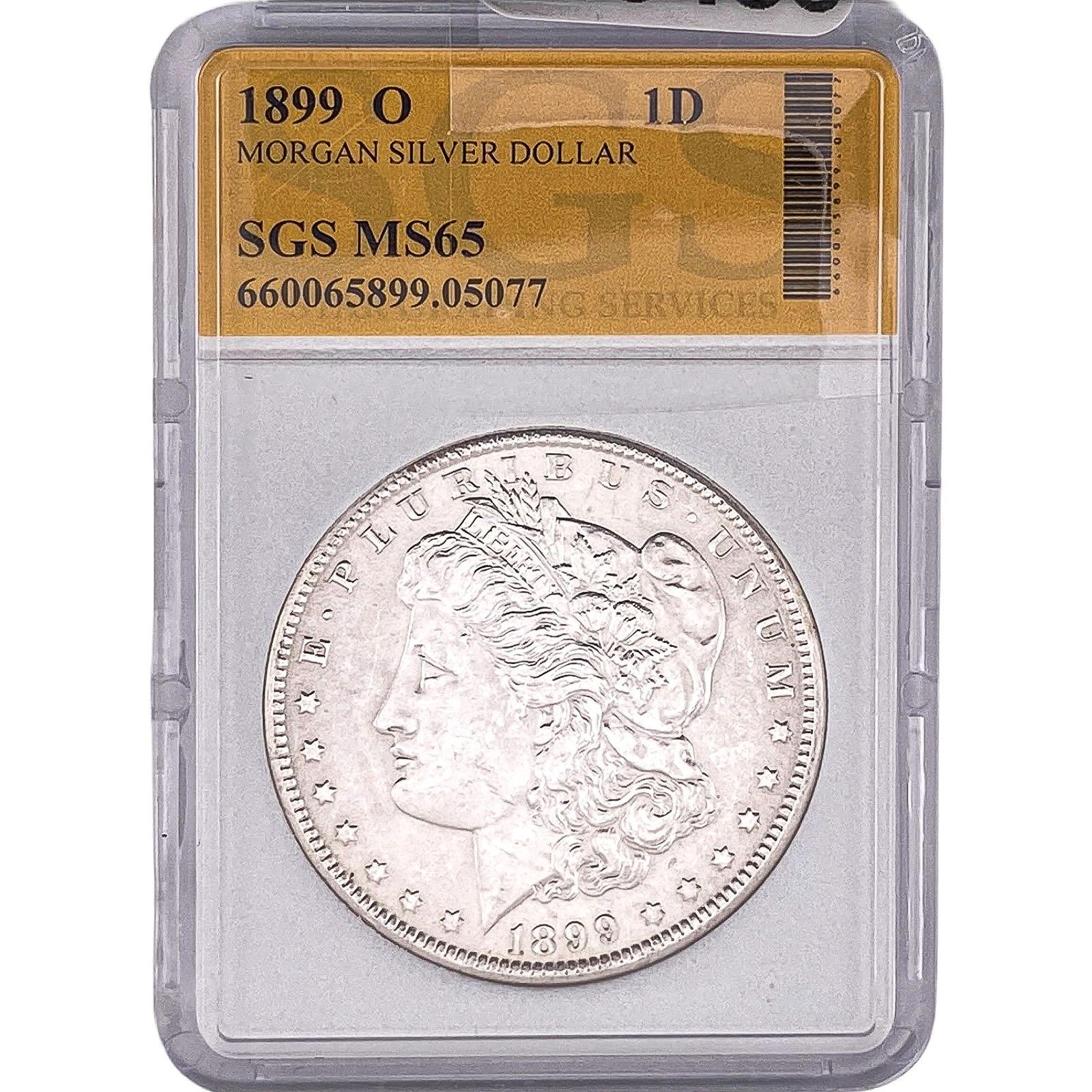 1899-O Morgan Silver Dollar SGS MS65: 1899-O Morgan Silver Dollar SGS MS65