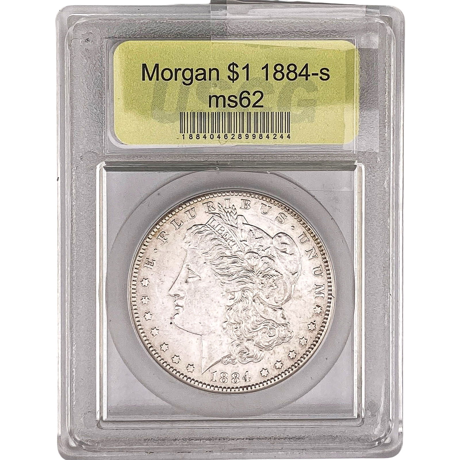 1884-S Morgan Silver Dollar USCG MS62: 1884-S Morgan Silver Dollar USCG MS62