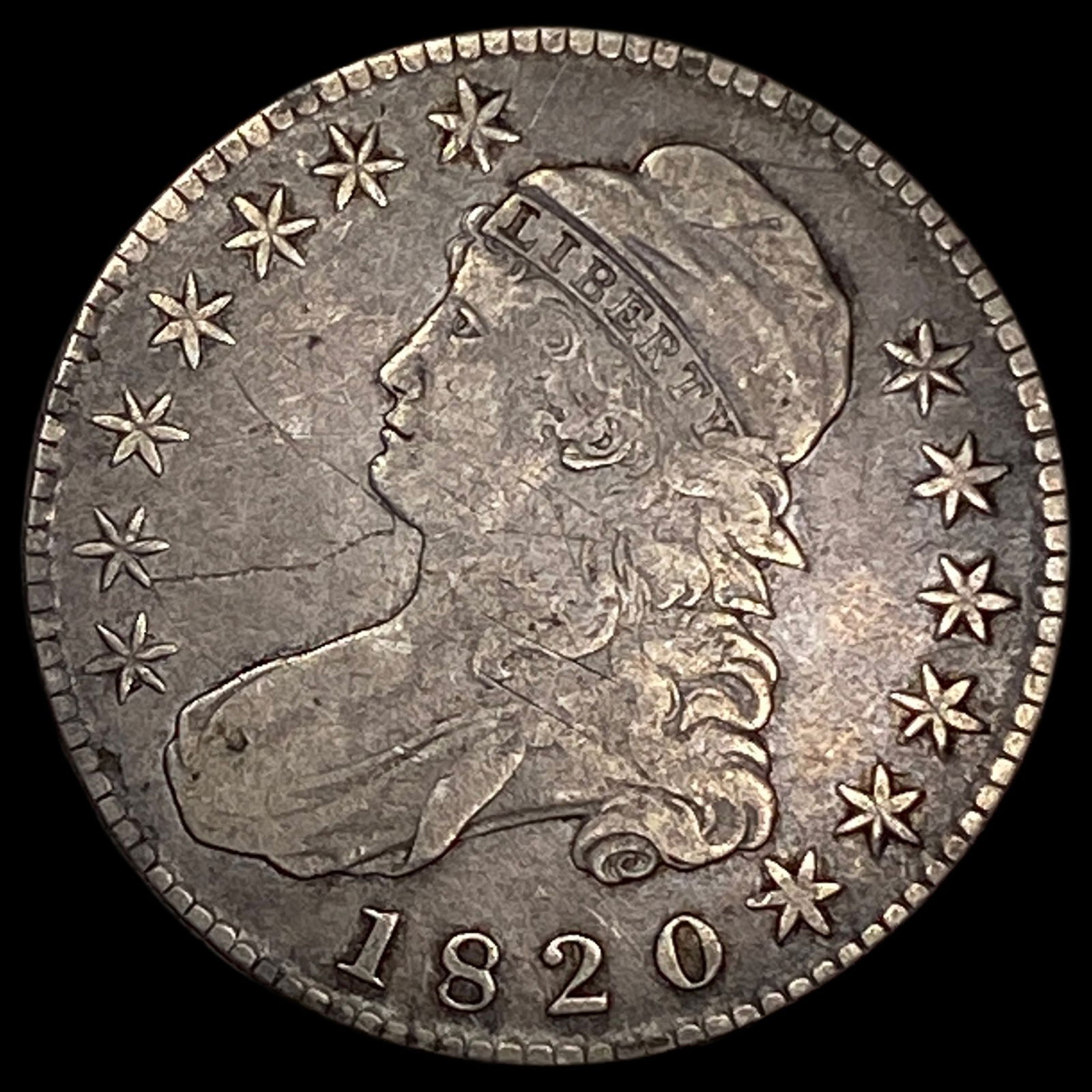1820 Capped Bust Half Dollar ABOUT UNCIRCULATED (1 of 2)