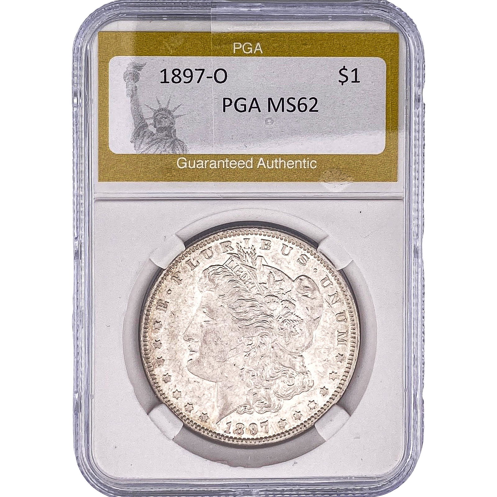 1897-O Morgan Silver Dollar PGA MS62: 1897-O Morgan Silver Dollar PGA MS62