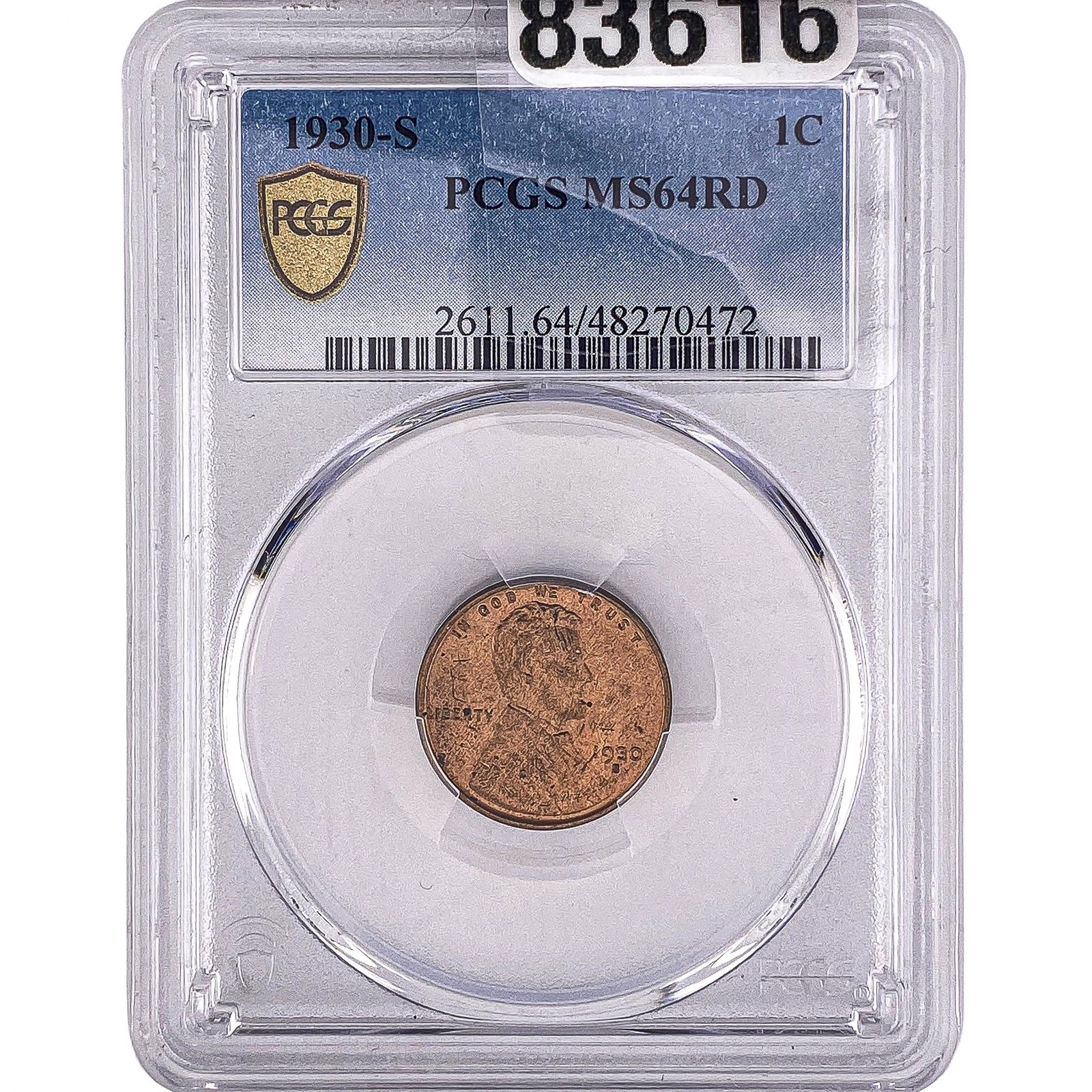 1930-S Wheat Cent PCGS MS64 RD (1 of 2)