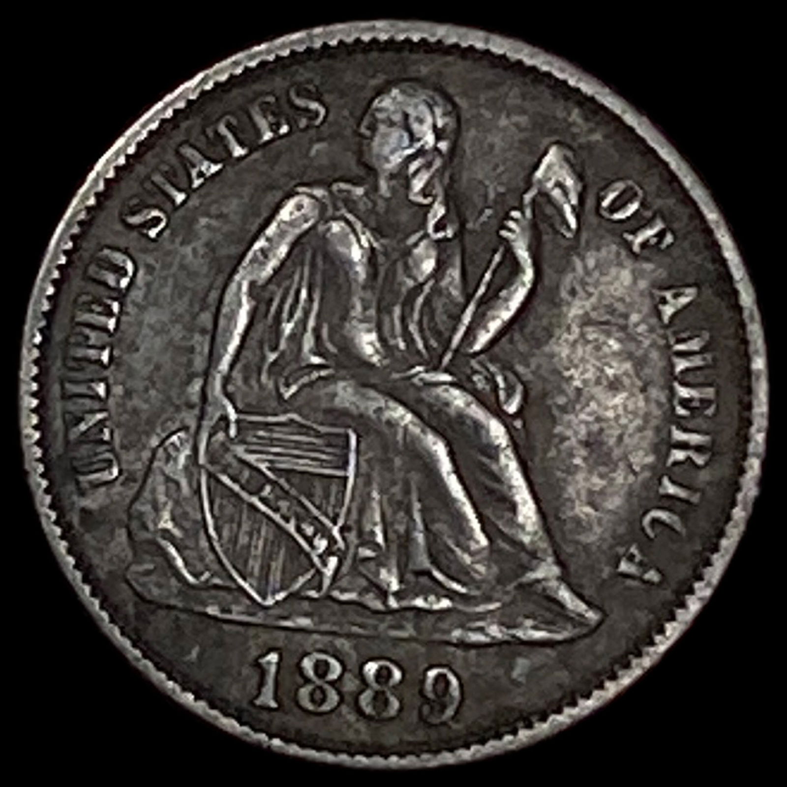 1889 Seated Liberty Dime NEARLY UNCIRCULATED (1 of 2)