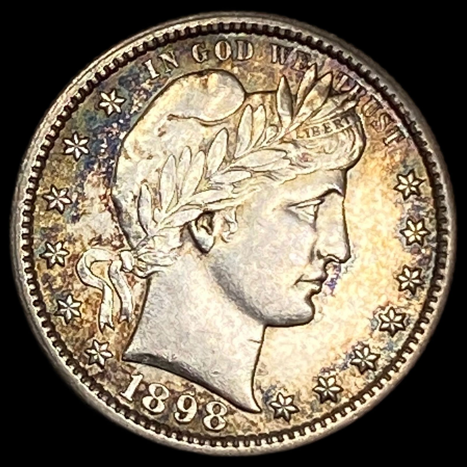 1898-S Silver Barber Quarter CHOICE AU: 1898-S Silver Barber Quarter CHOICE AU