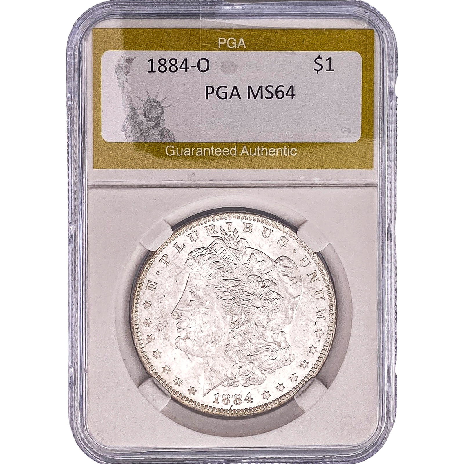 1884-O Morgan Silver Dollar PGA MS64: 1884-O Morgan Silver Dollar PGA MS64