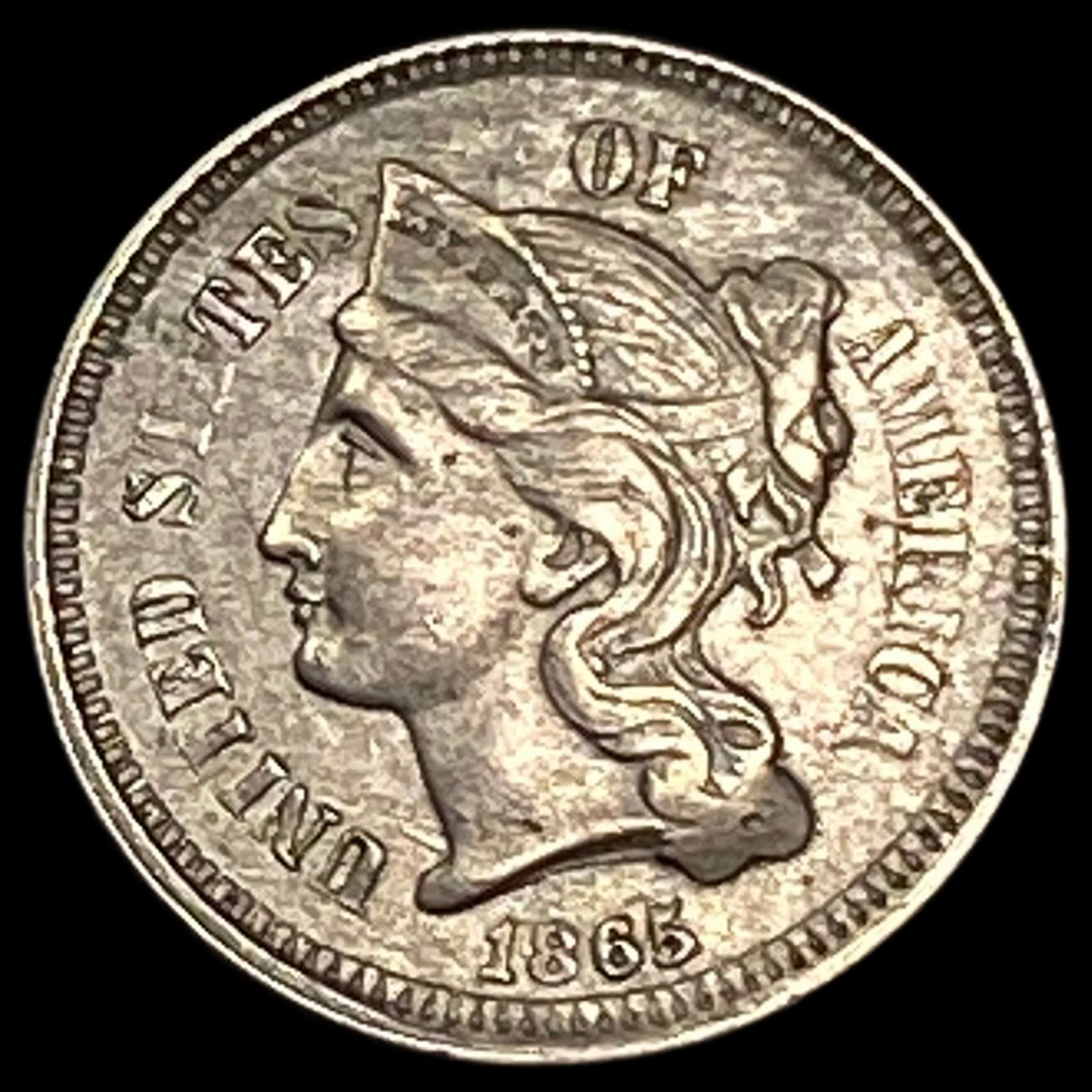 1865 Nickel Three-Cent Piece CHOICE AU (1 of 2)