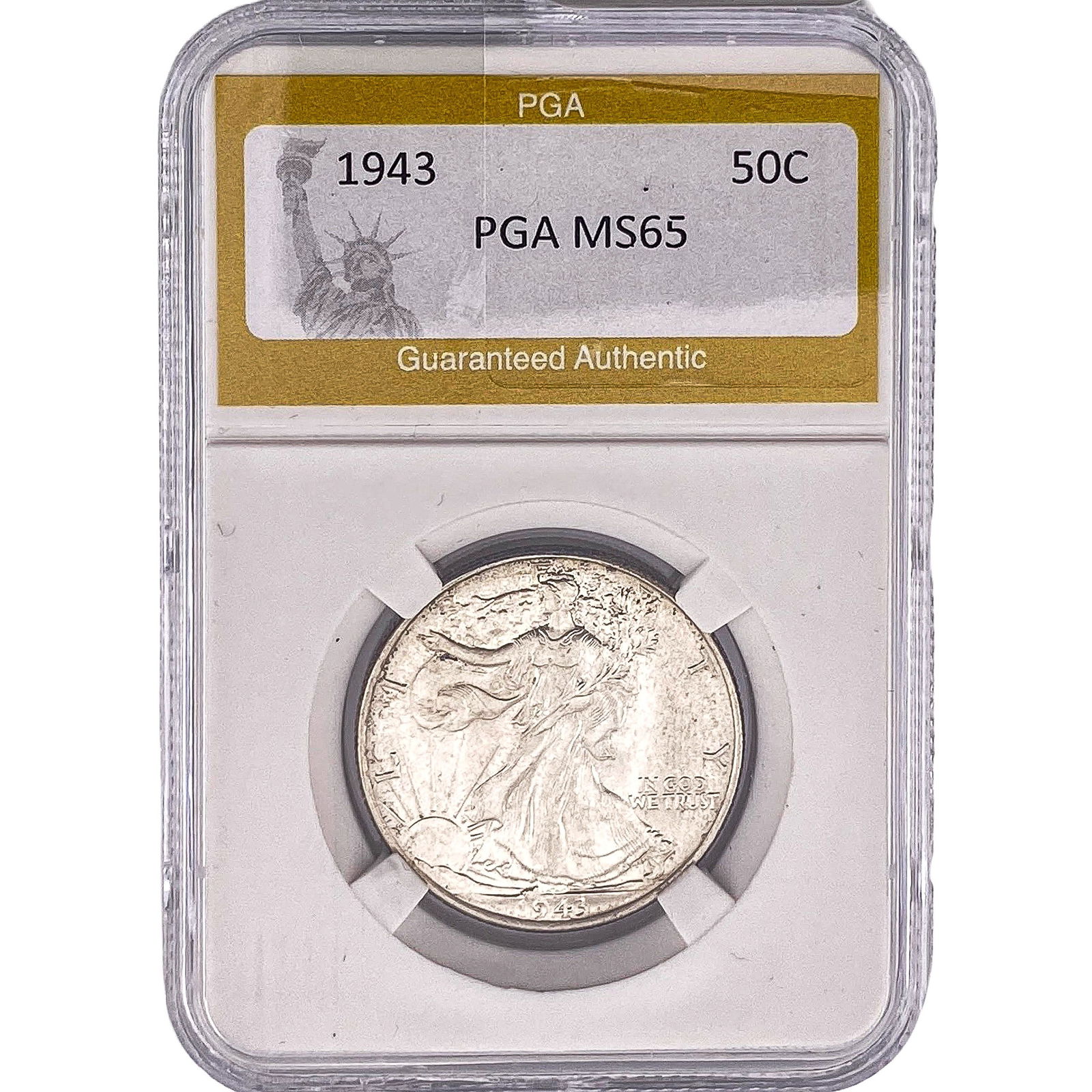 1943 Walking Liberty Half Dollar PGA MS65: 1943 Walking Liberty Half Dollar PGA MS65