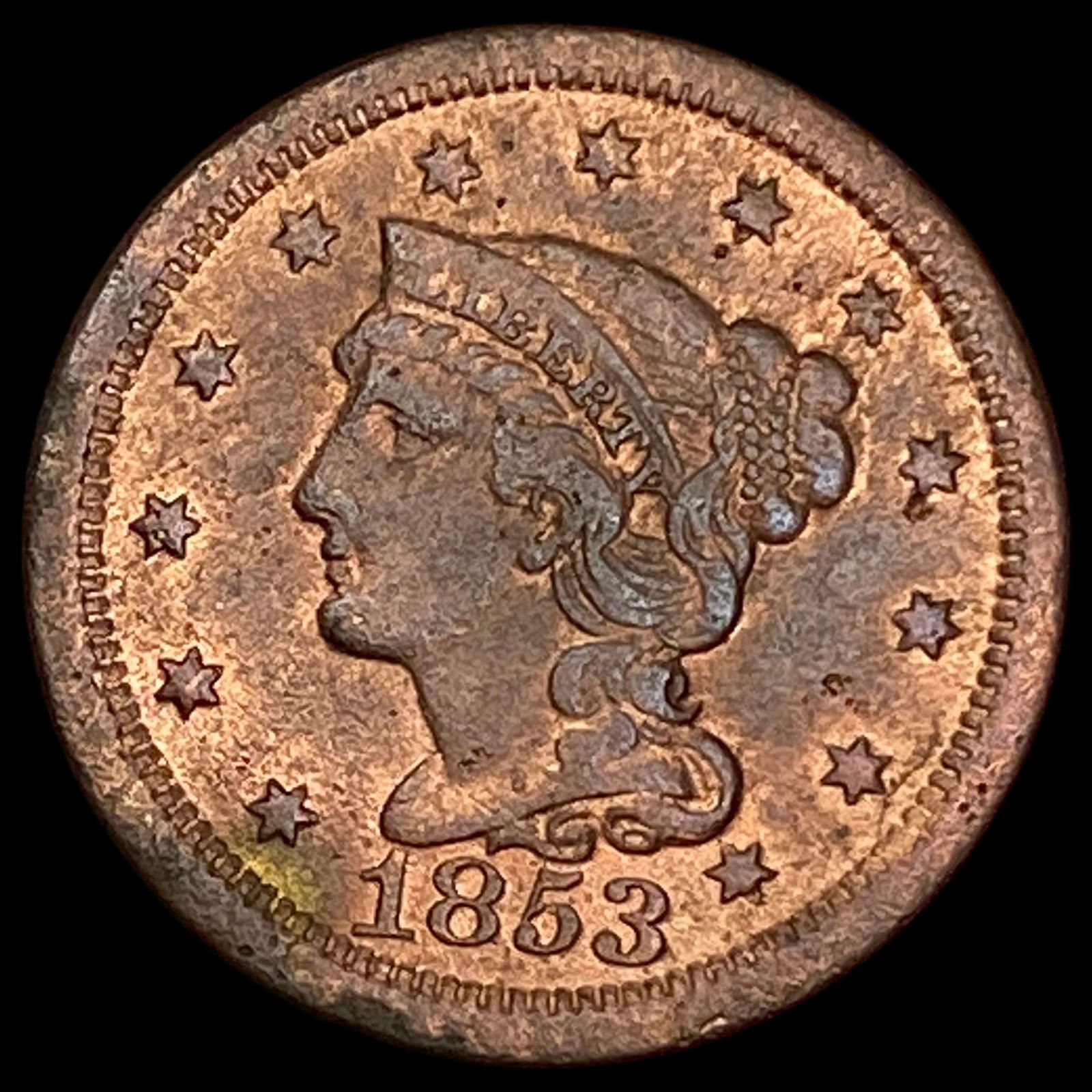 1853 Braided Hair Large Cent HIGH GRADE (1 of 2)