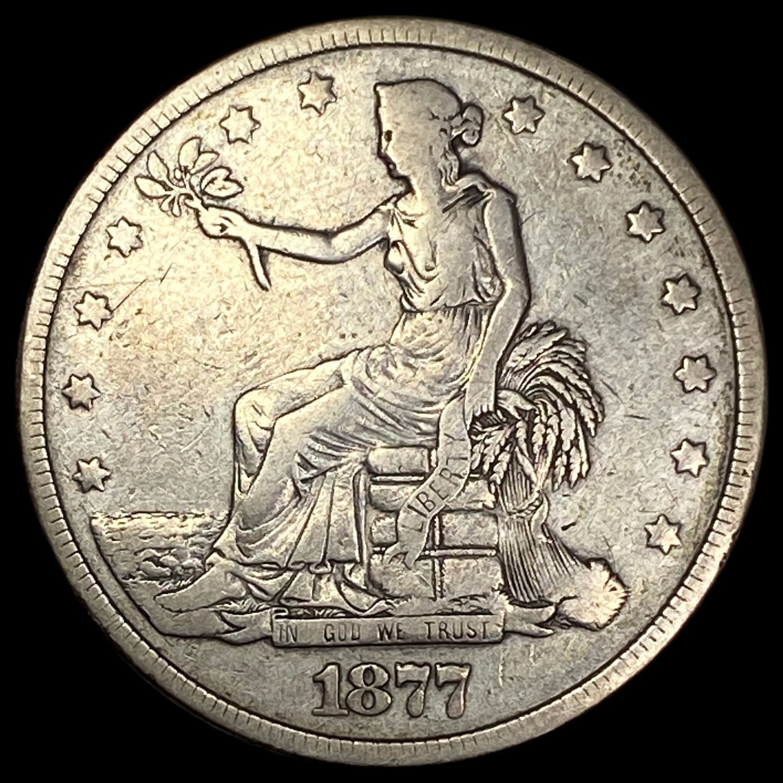 1877 Silver Trade Dollar LIGHTLY CIRCULATED: 1877 Silver Trade Dollar LIGHTLY CIRCULATED