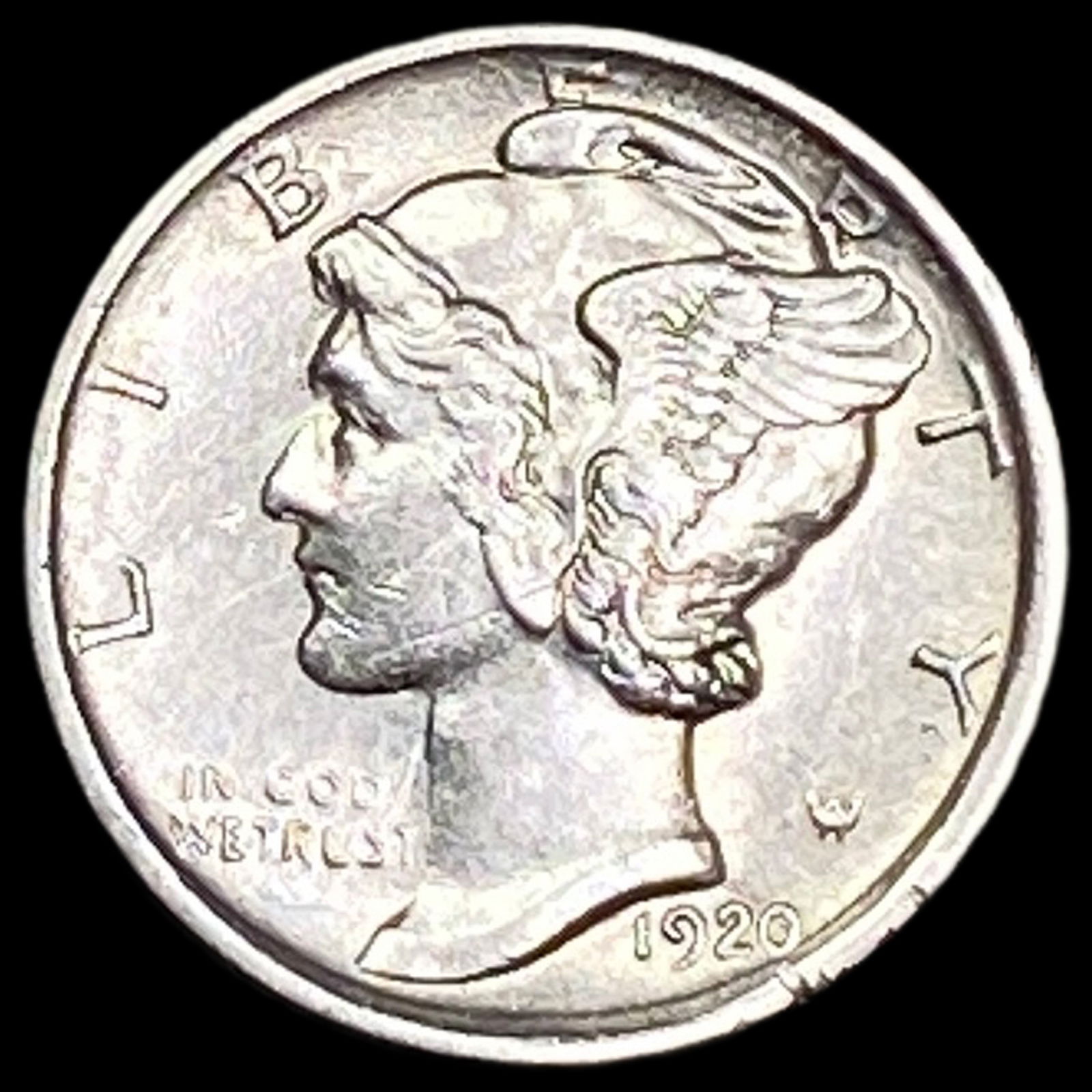 1920-S Silver Mercury Dime CLOSELY UNCIRCULATED: 1920-S Silver Mercury Dime CLOSELY UNCIRCULATED