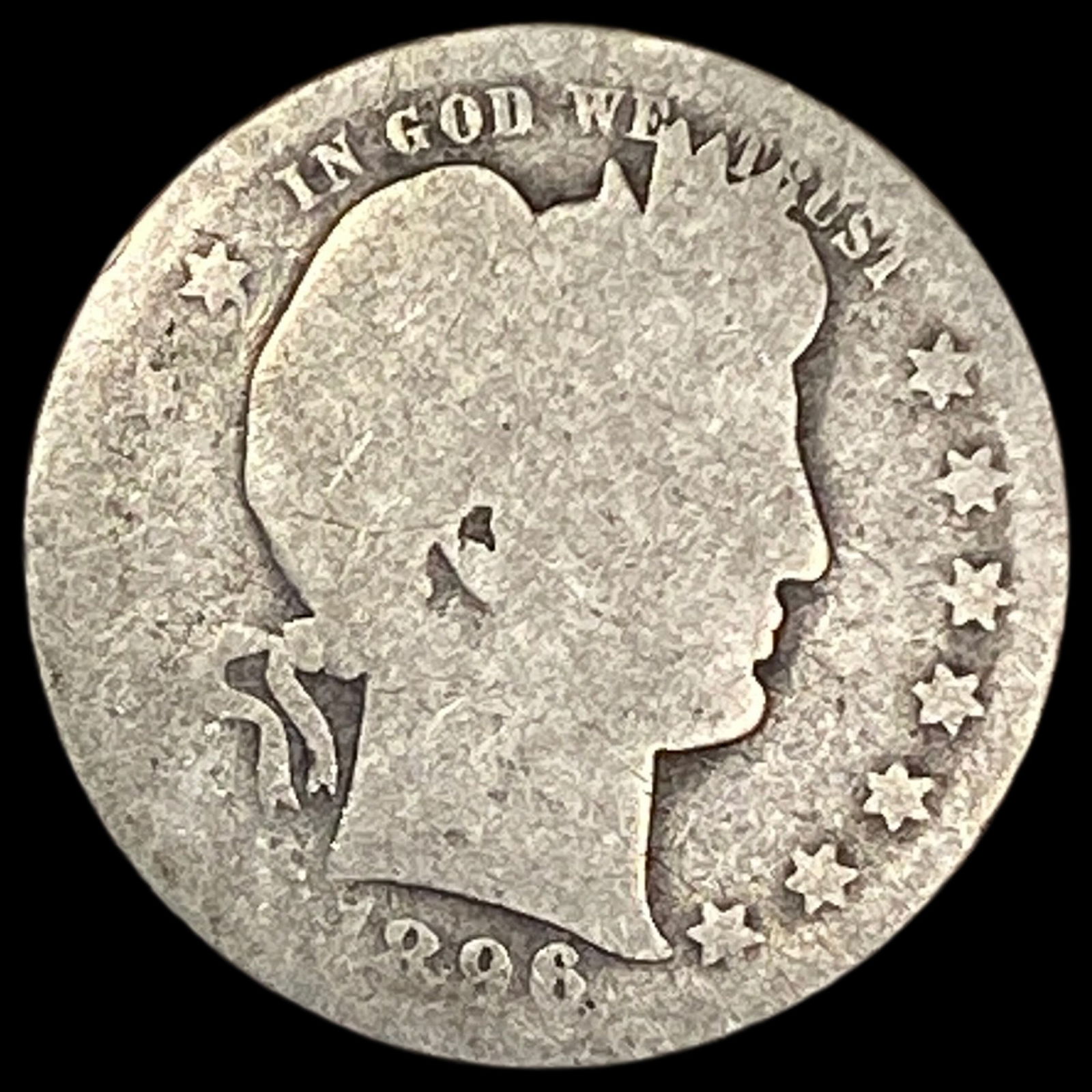 1896-O Silver Barber Quarter NICELY CIRCULATED (1 of 2)