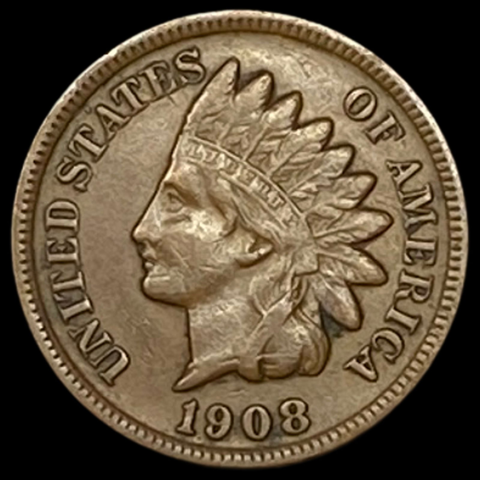 1908-S Indian Head Cent NEARLY UNCIRCULATED (1 of 2)