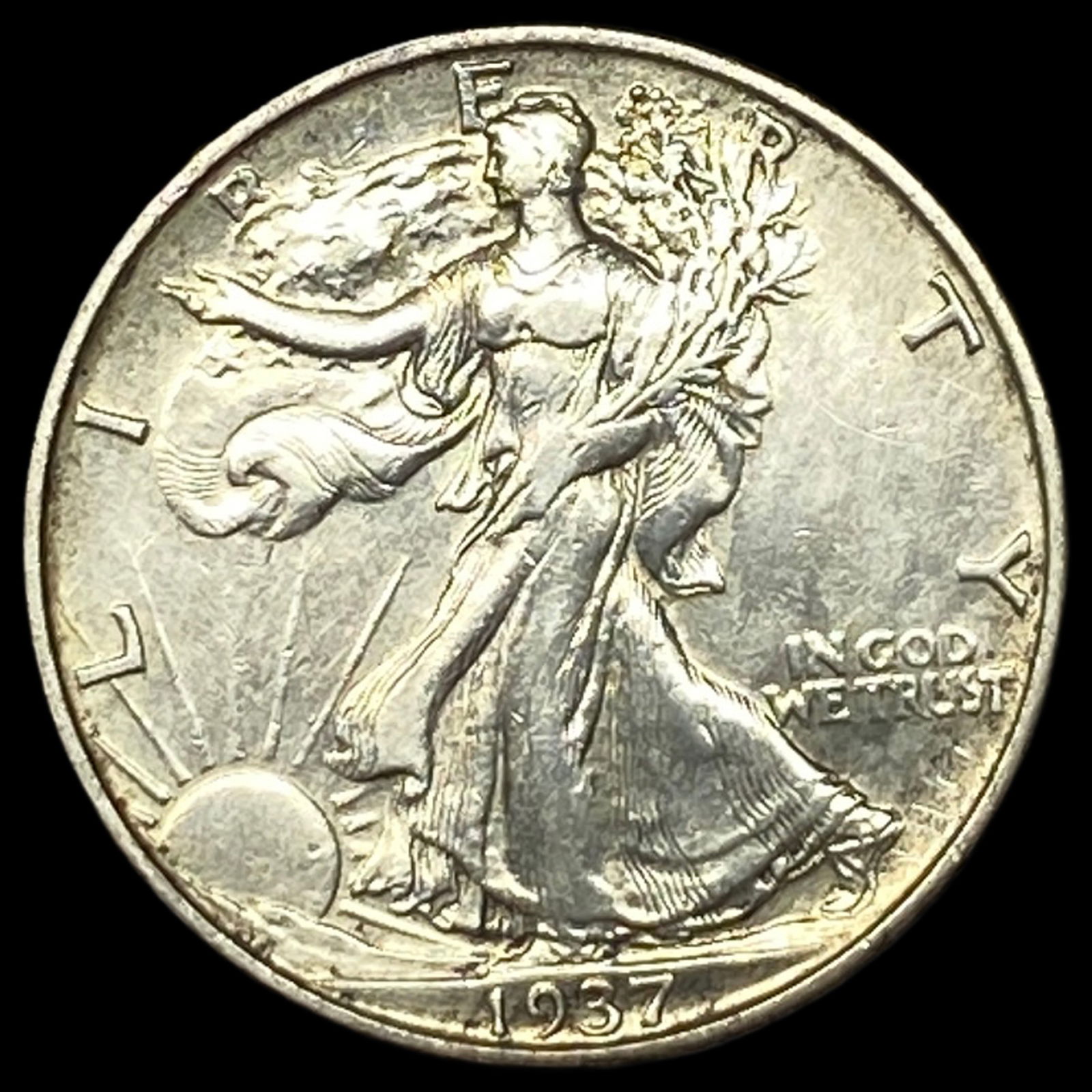1937-D Silver Walking Liberty Half Dollar CLOSELY UNCIRCULATED: 1937-D Silver Walking Liberty Half Dollar CLOSELY UNCIRCULATED