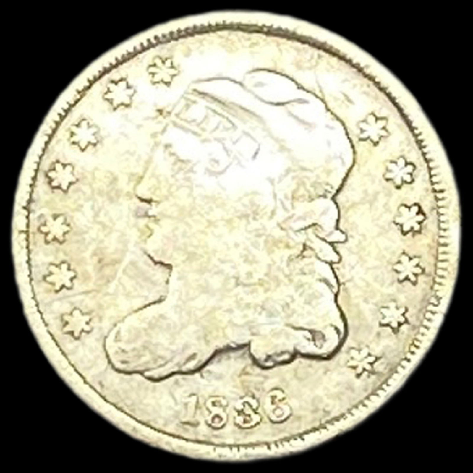 1836 Capped Bust Half Dime NICELY CIRCULATED: 1836 Capped Bust Half Dime NICELY CIRCULATED