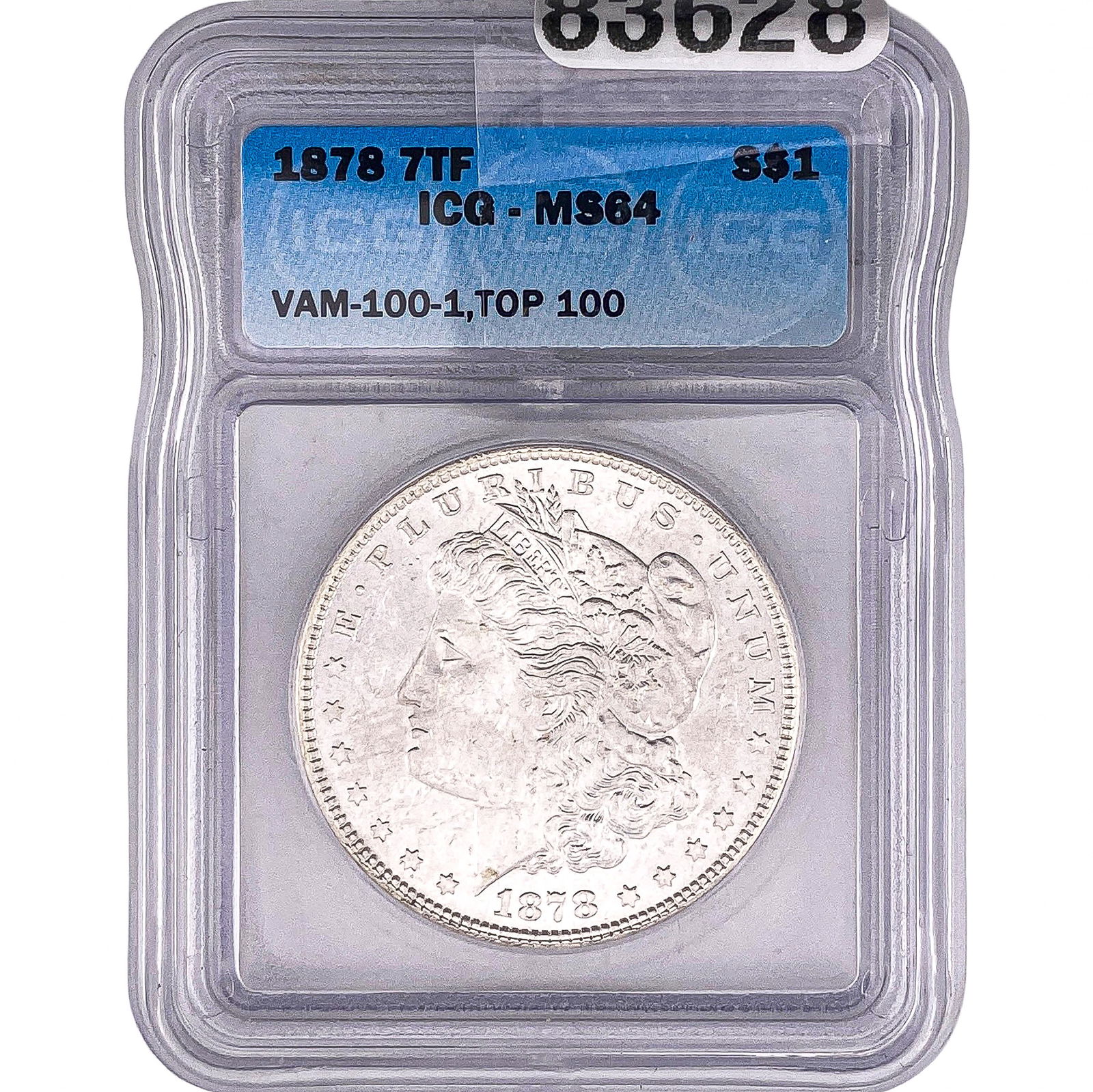 1878 Morgan Silver Dollar ICG MS64 VAM-100-1: 1878 Morgan Silver Dollar ICG MS64 VAM-100-1