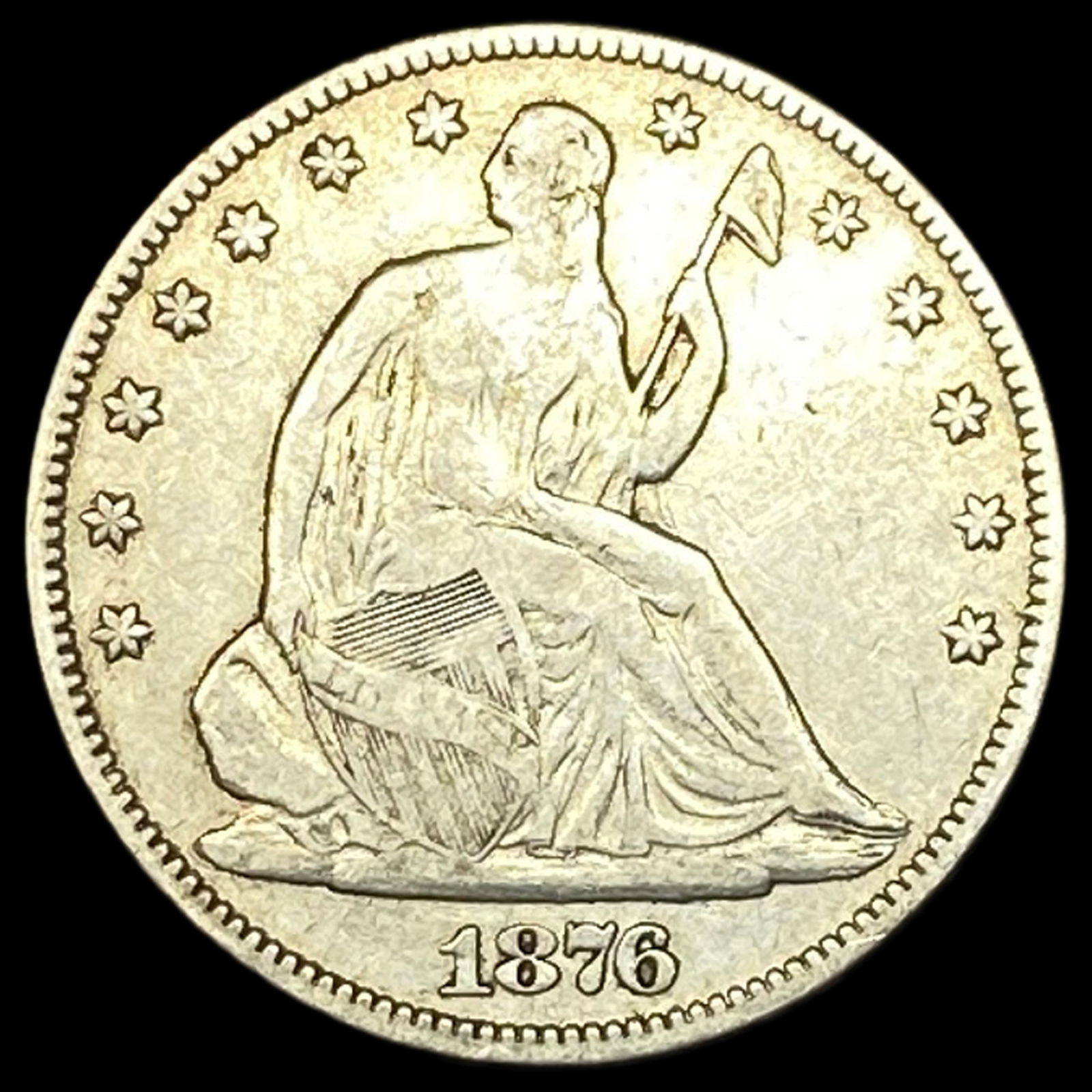 1876 Seated Liberty Half Dollar LIGHTLY CIRCULATED (1 of 2)