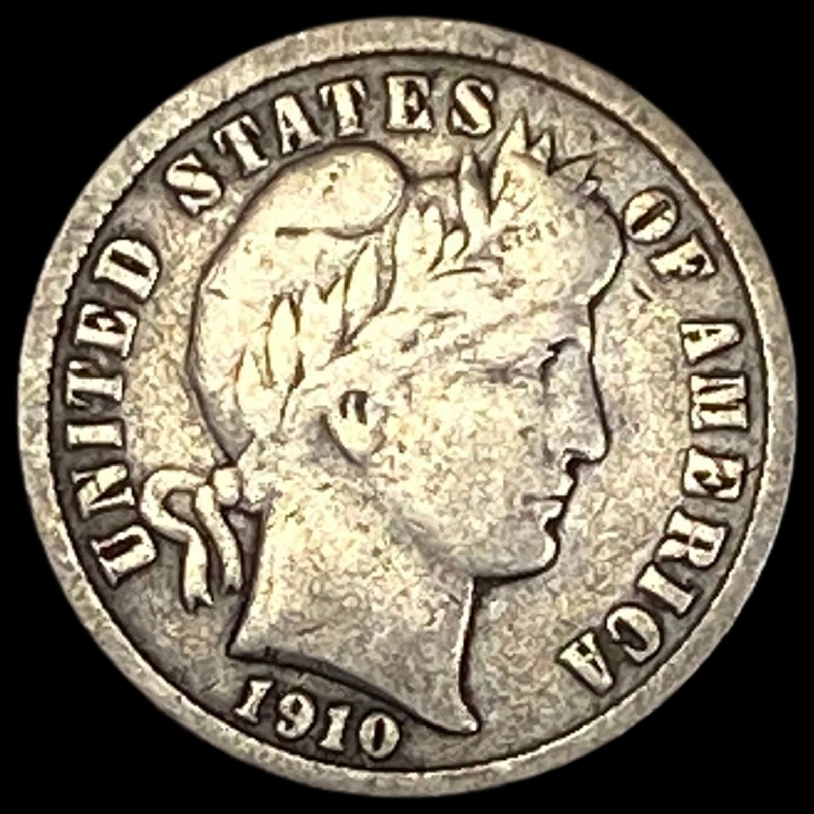 1910-S Silver Barber Dime NICELY CIRCULATED: 1910-S Silver Barber Dime NICELY CIRCULATED
