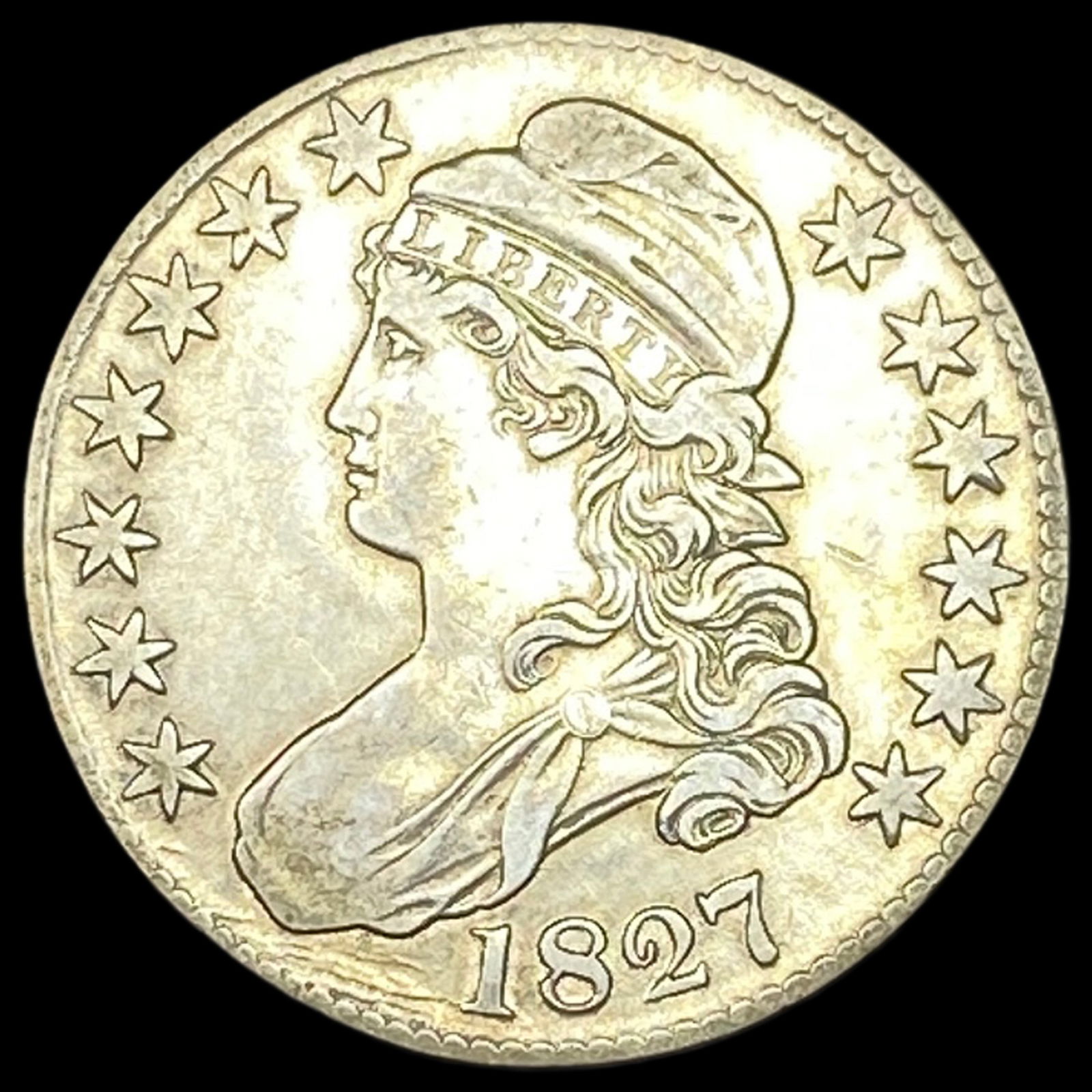 1827 Capped Bust Half Dollar NEARLY UNCIRCULATED: 1827 Capped Bust Half Dollar NEARLY UNCIRCULATED