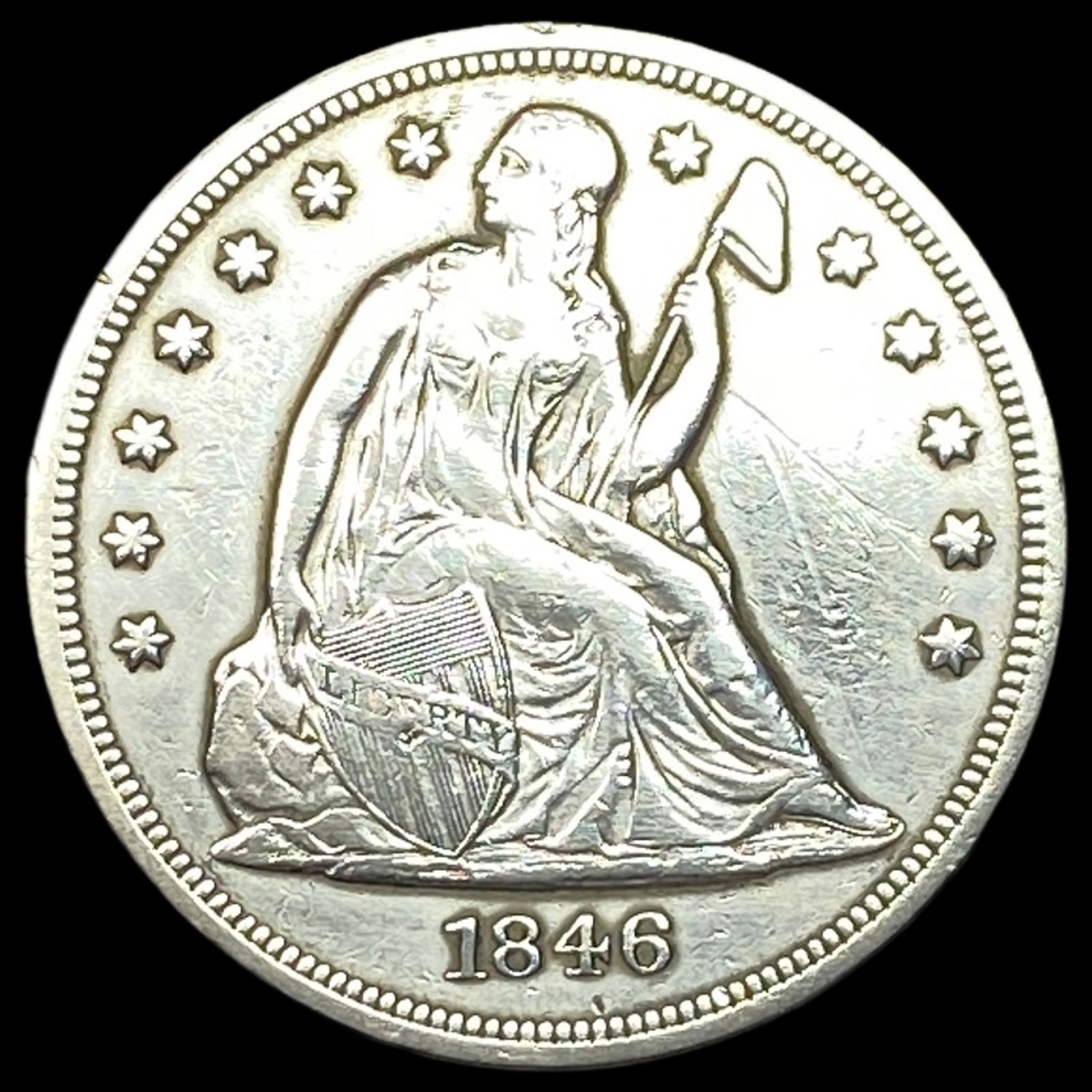 1846 Silver Seated Liberty Dollar HIGH GRADE: 1846 Silver Seated Liberty Dollar HIGH GRADE