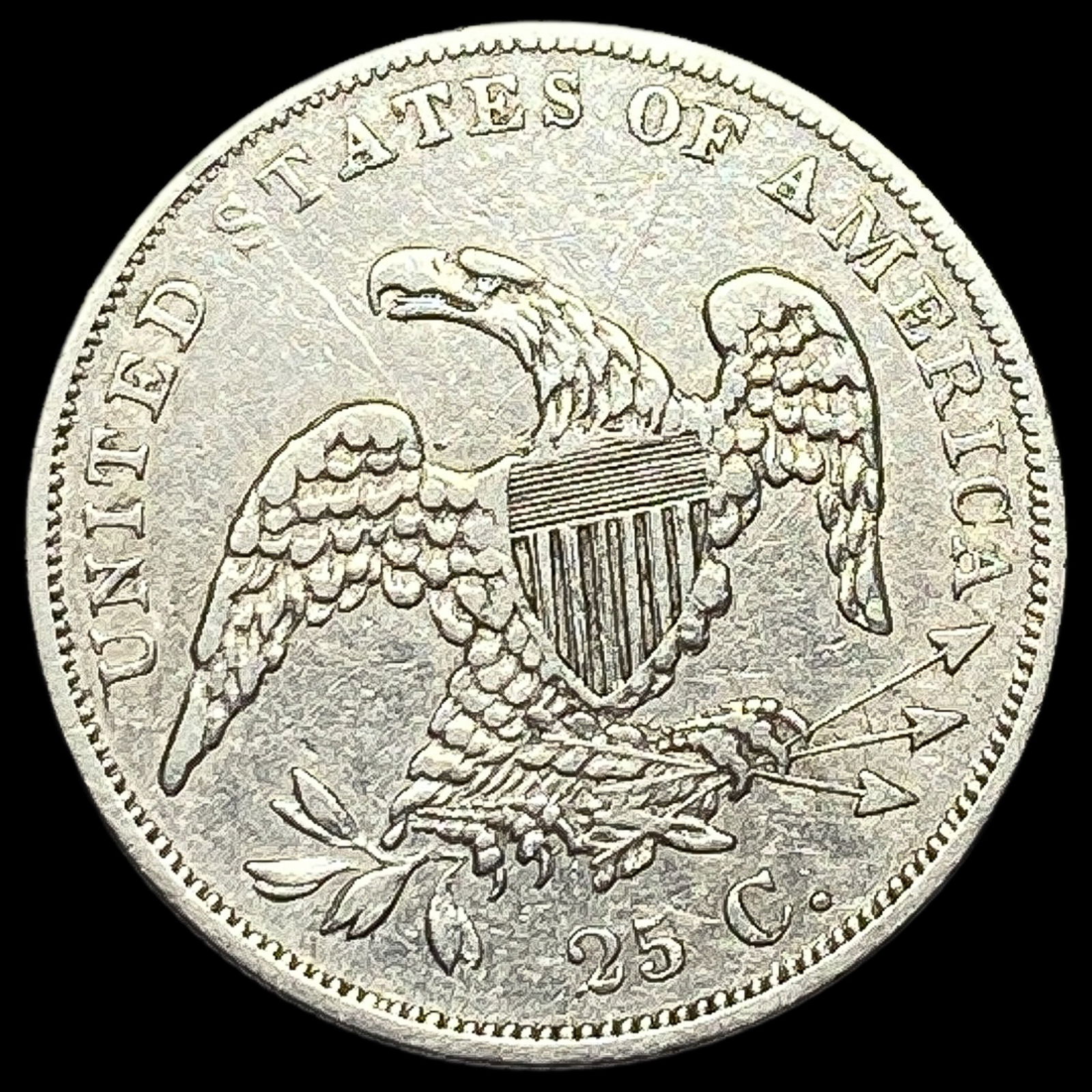 1836 Capped Bust Silver Quarter NEARLY UNCIRCULATED - 2