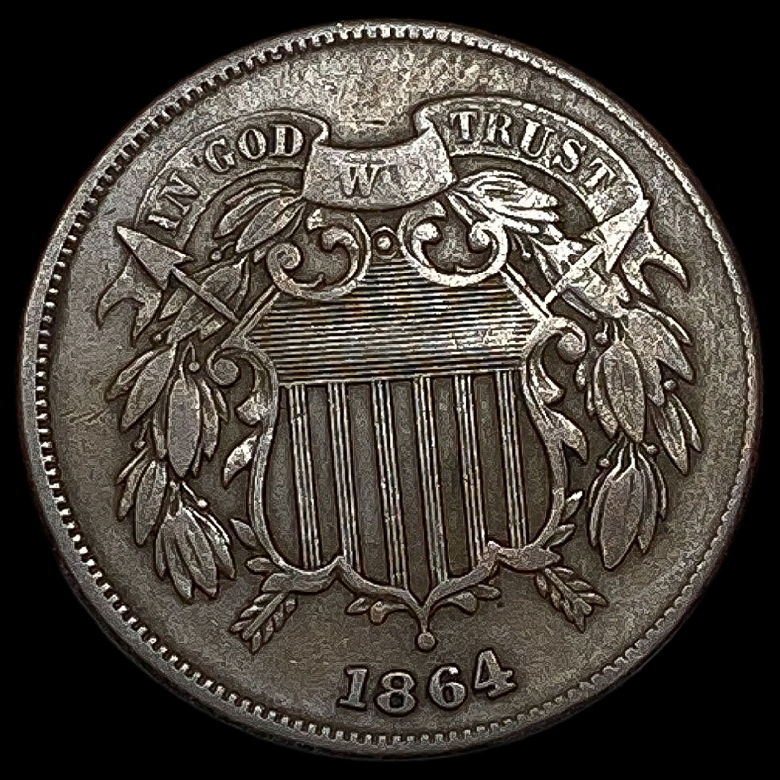 1864 Copper Two-Cent Piece LIGHTLY CIRCULATED (1 of 2)