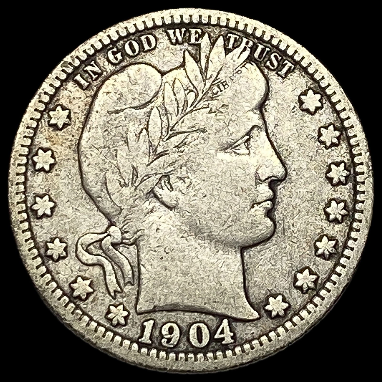 1904-O Barber Quarter LIGHTLY CIRCULATED (1 of 2)