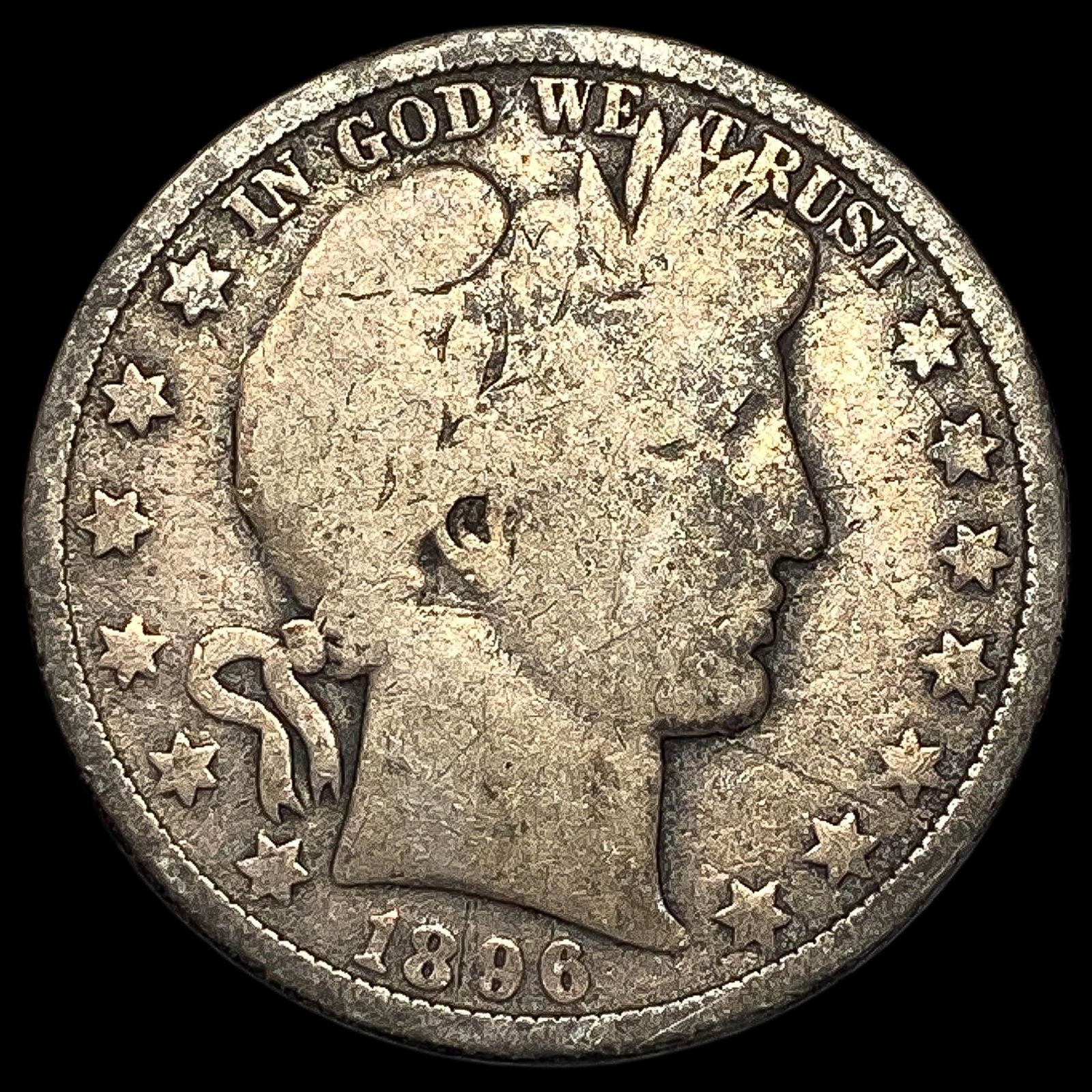 1896-O Silver Barber Half Dollar NICELY CIRCULATED: 1896-O Silver Barber Half Dollar NICELY CIRCULATED