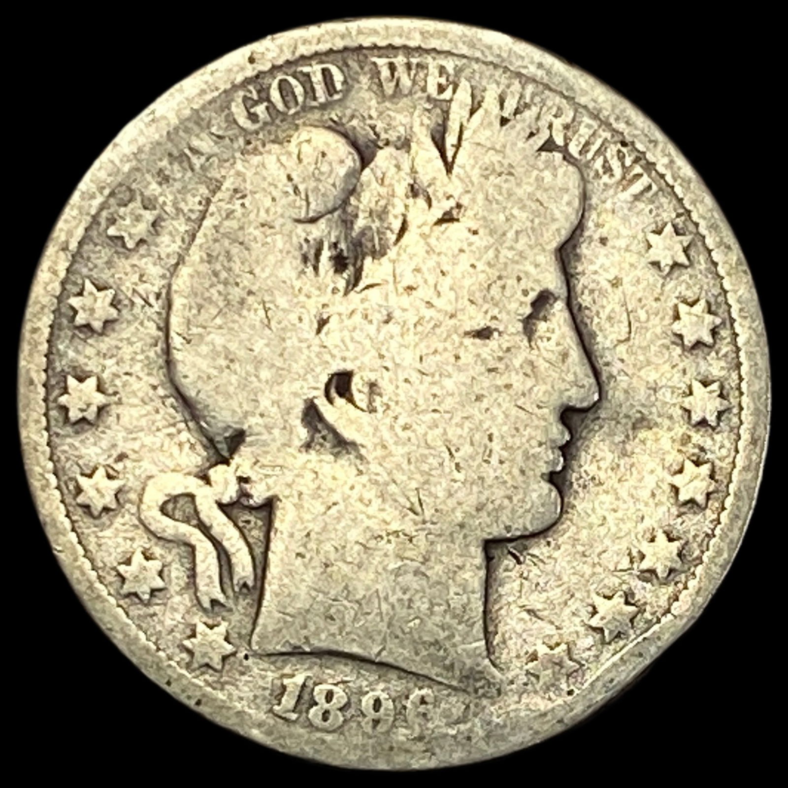 1896-O Silver Barber Half Dollar NICELY CIRCULATED: 1896-O Silver Barber Half Dollar NICELY CIRCULATED