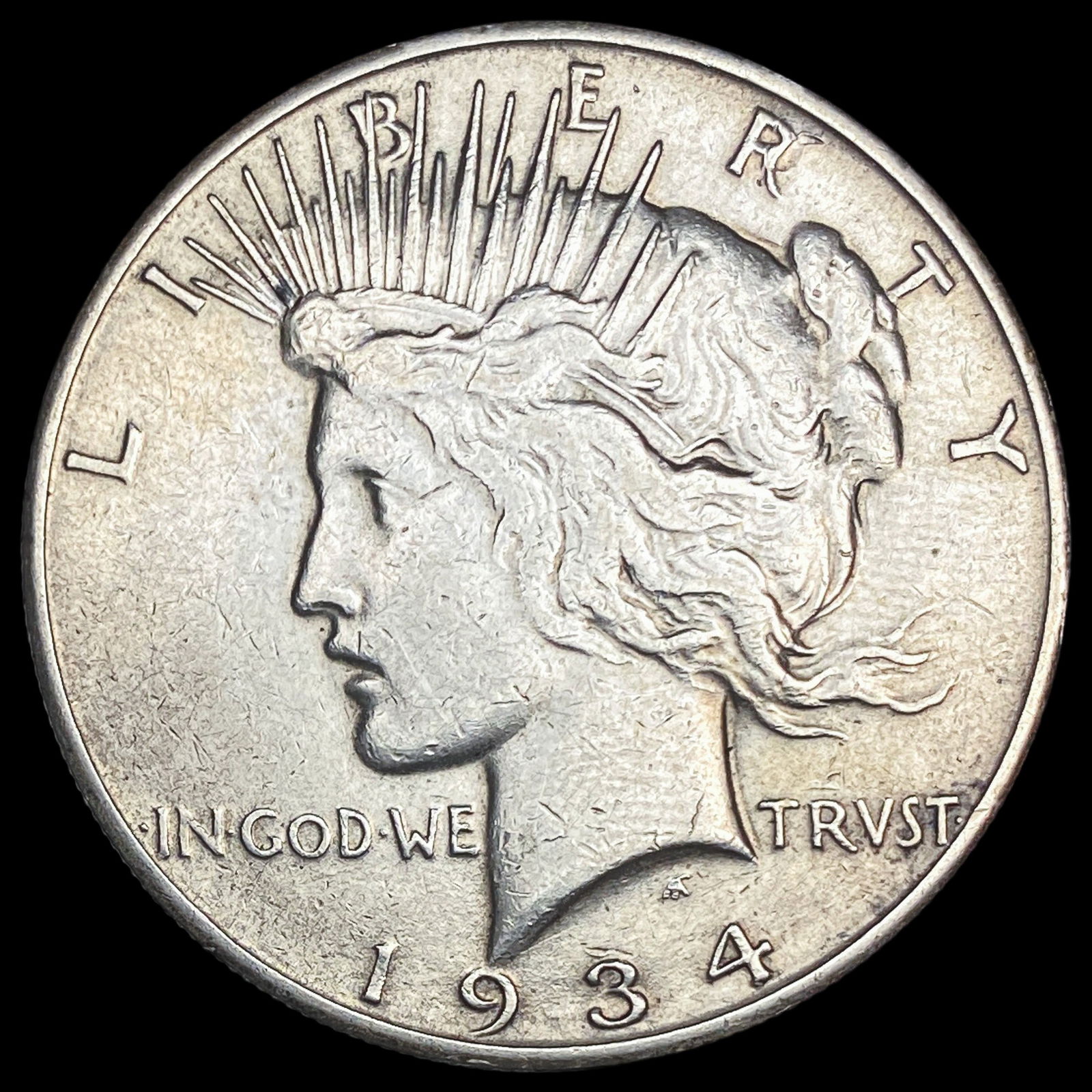 1934-S Silver Peace Dollar NEARLY UNCIRCULATED: 1934-S Silver Peace Dollar NEARLY UNCIRCULATED