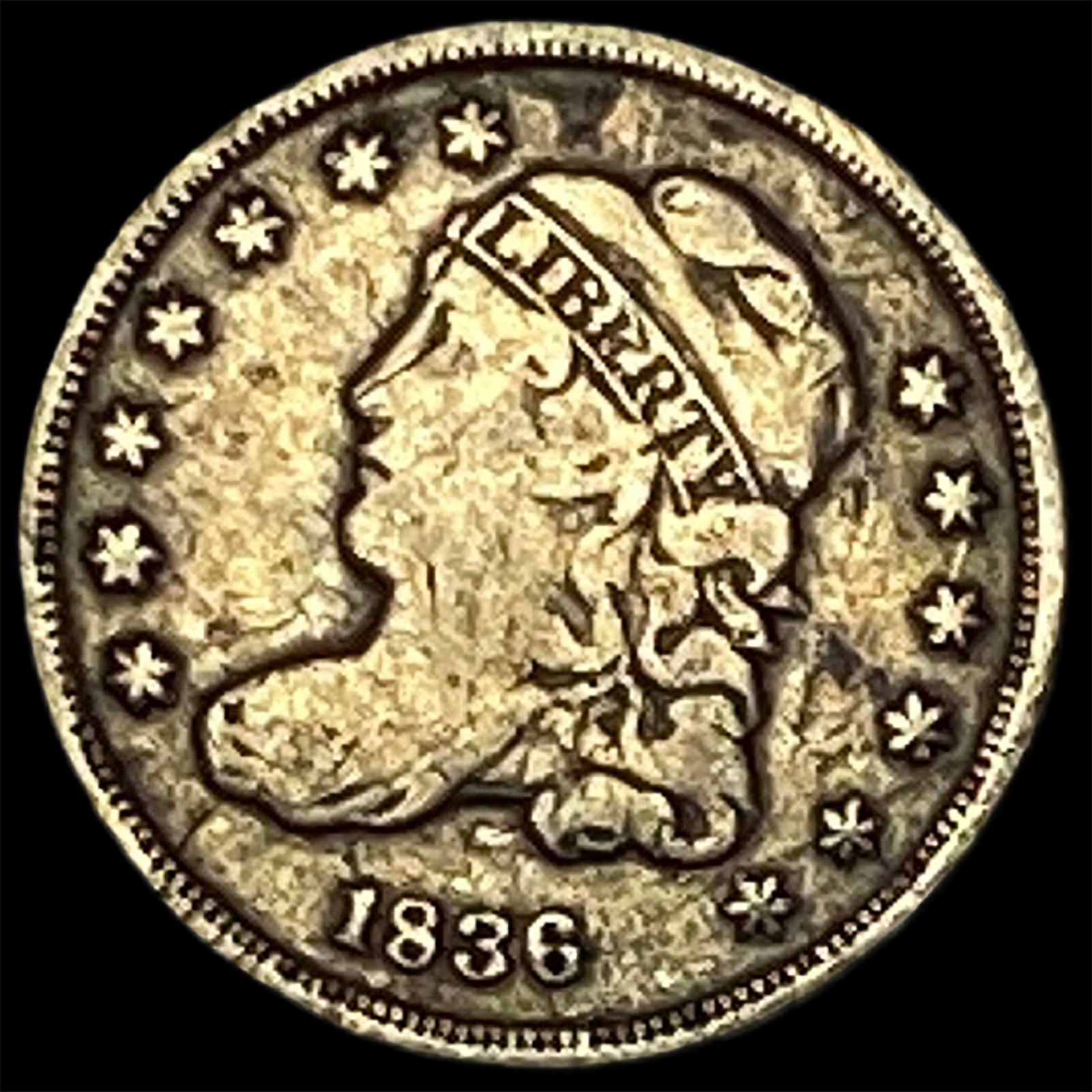 1836 Capped Bust Half Dime LIGHTLY CIRCULATED: 1836 Capped Bust Half Dime LIGHTLY CIRCULATED
