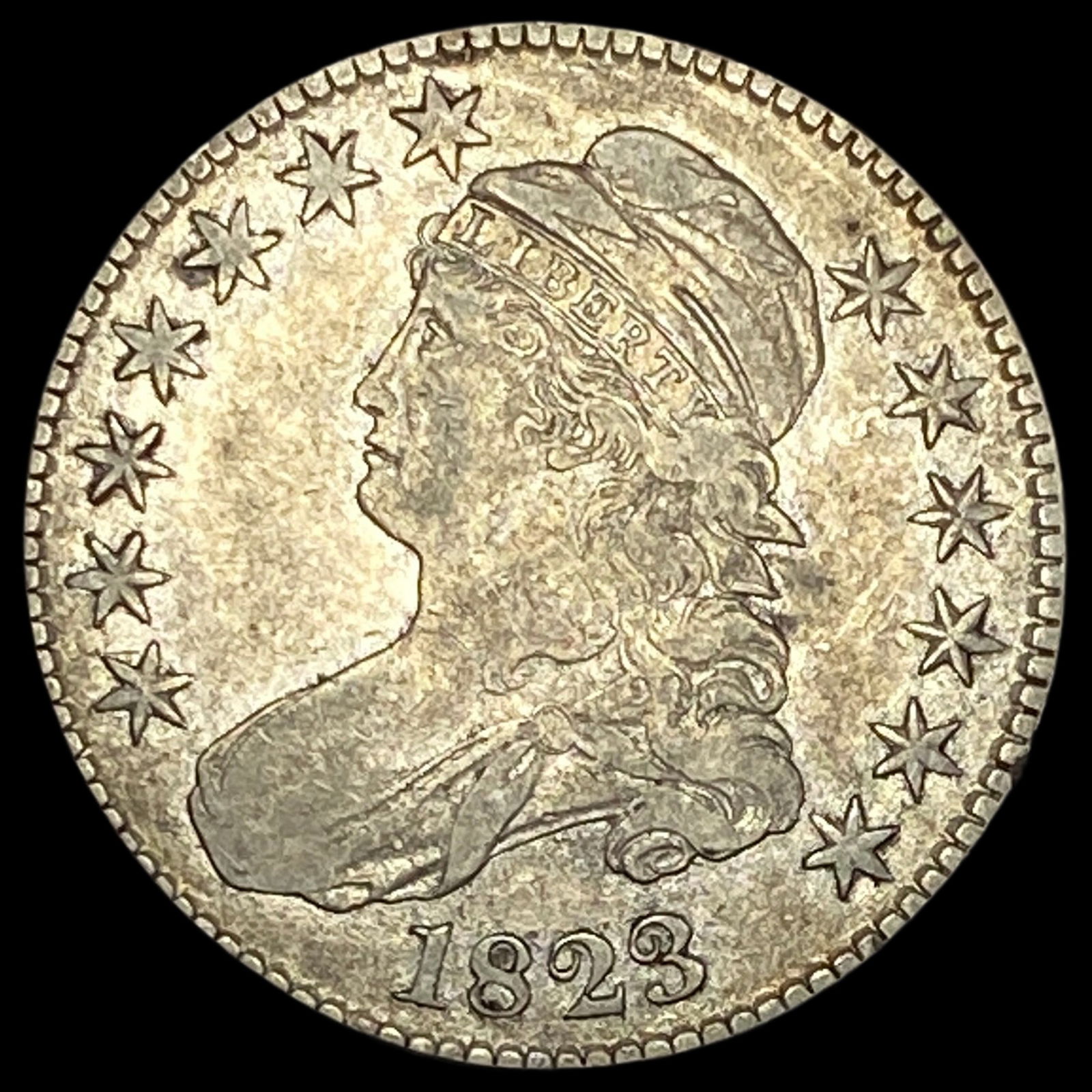 1823 Capped Bust Half Dollar ABOUT UNCIRCULATED: 1823 Capped Bust Half Dollar ABOUT UNCIRCULATED