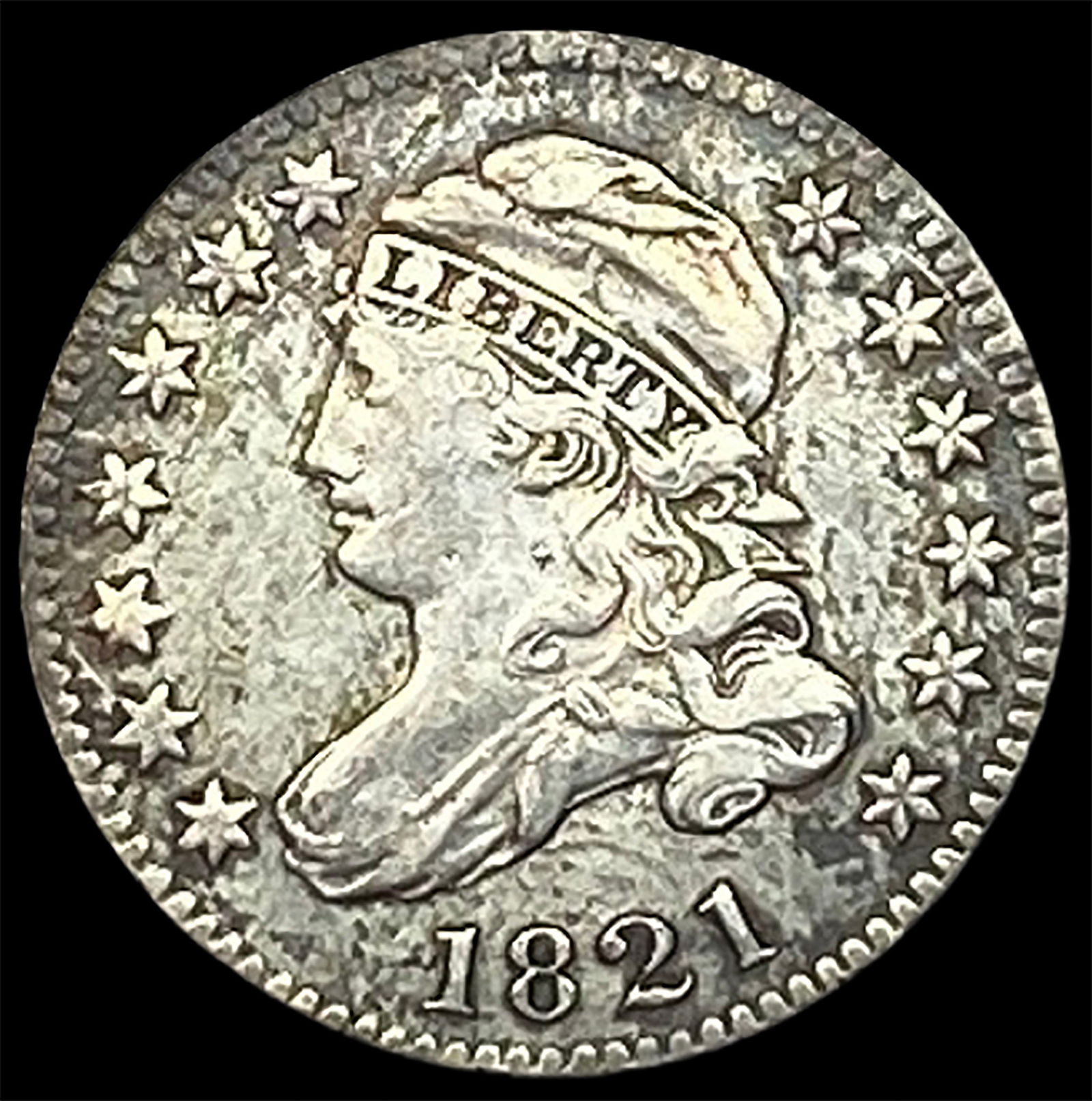 1821 Capped Bust Dime NEARLY UNCIRCULATED: 1821 Capped Bust Dime NEARLY UNCIRCULATED