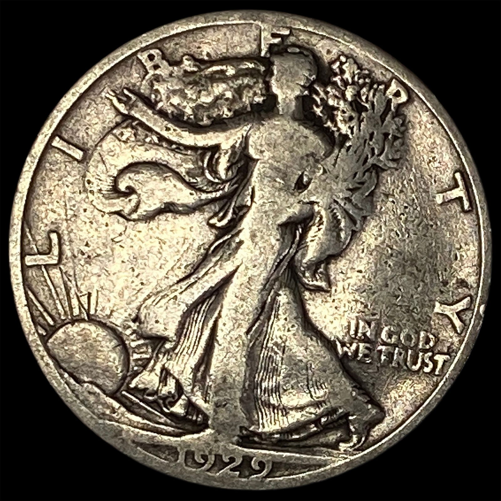 1929-S Silver Walking Liberty Half Dollar NICELY CIRCULATED: 1929-S Silver Walking Liberty Half Dollar NICELY CIRCULATED