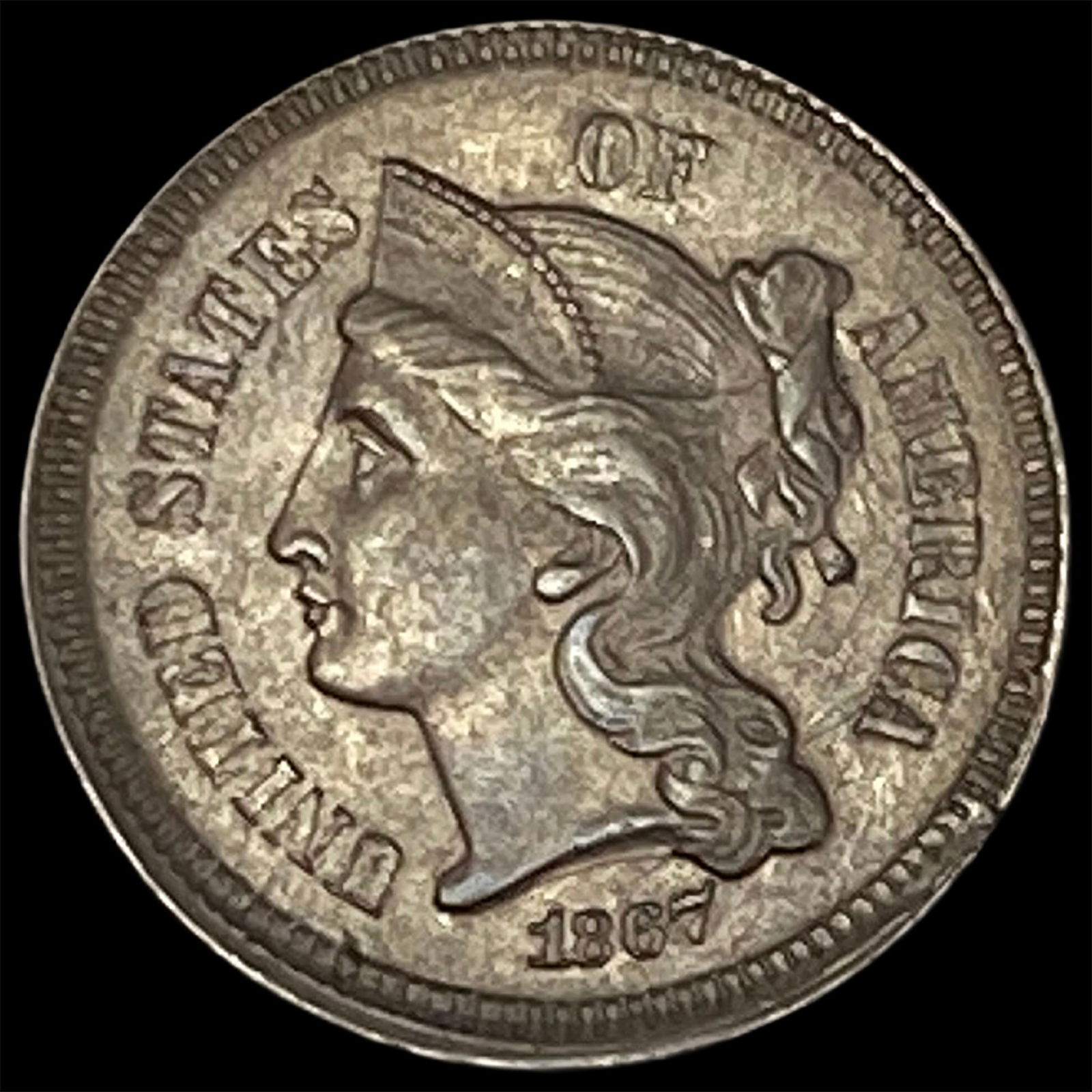1867 Nickel Three-Cent Piece UNCIRCULATED (1 of 2)