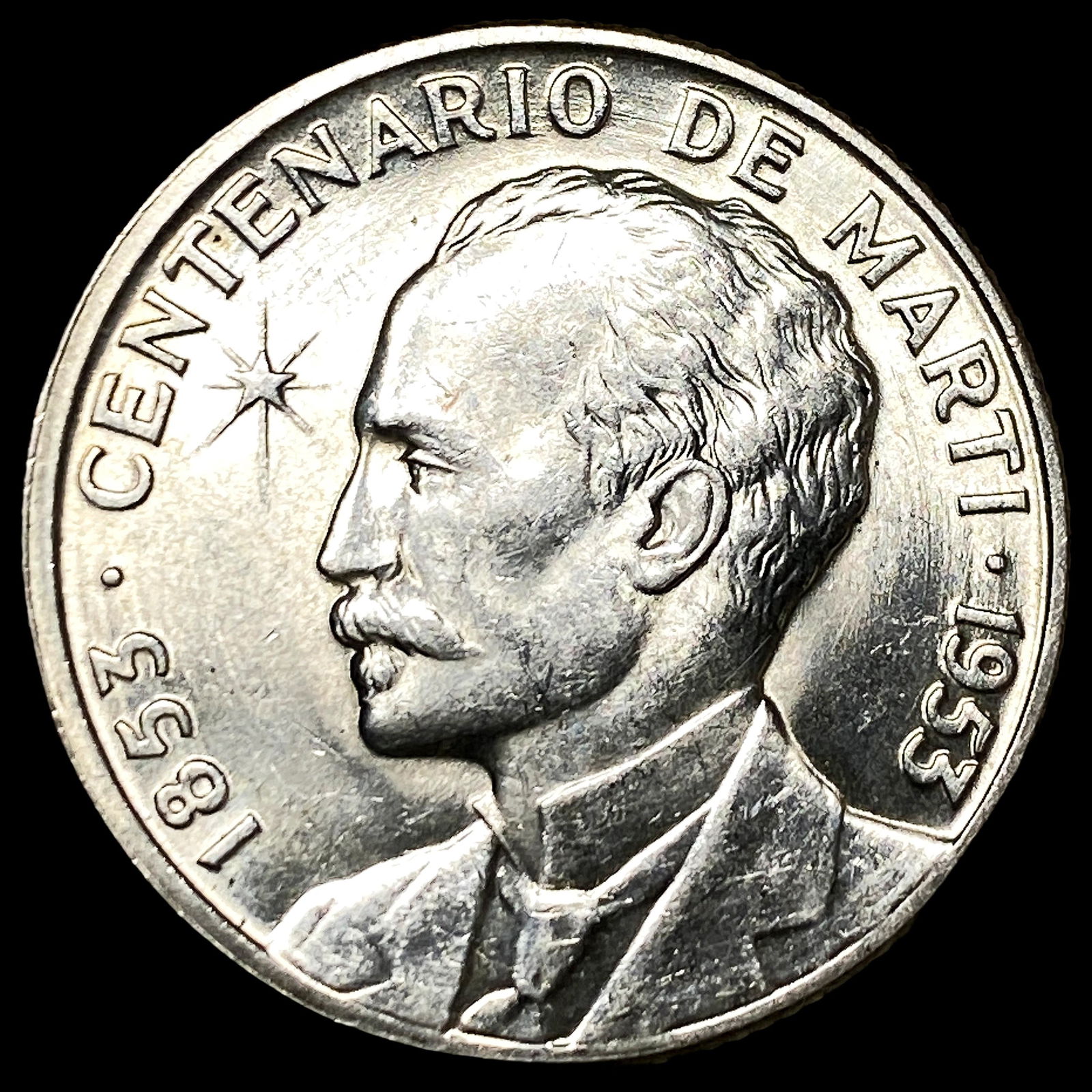 1953 Cuba Silver 25 Centavos UNCIRCULATED: 1953 Cuba Silver 25 Centavos UNCIRCULATED