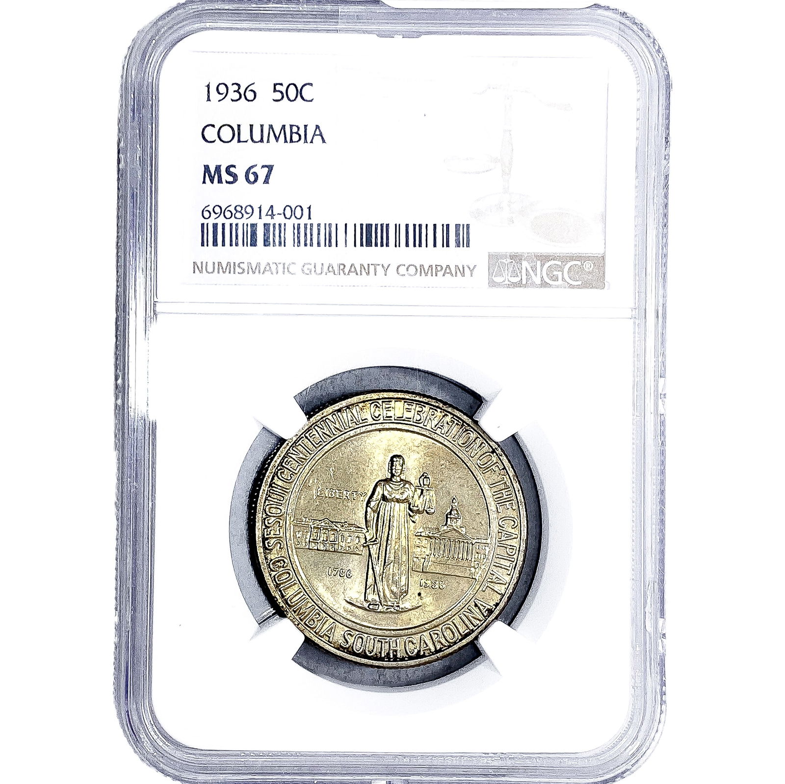 1936 Columbia Half Dollar NGC MS67: 1936 Columbia Half Dollar NGC MS67
