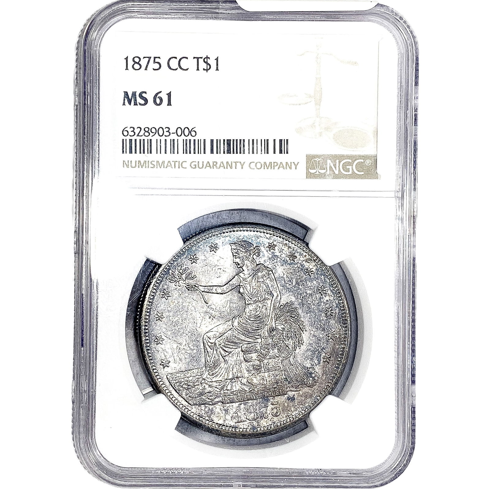 1875-CC Silver Trade Dollar NGC MS61 (1 of 2)